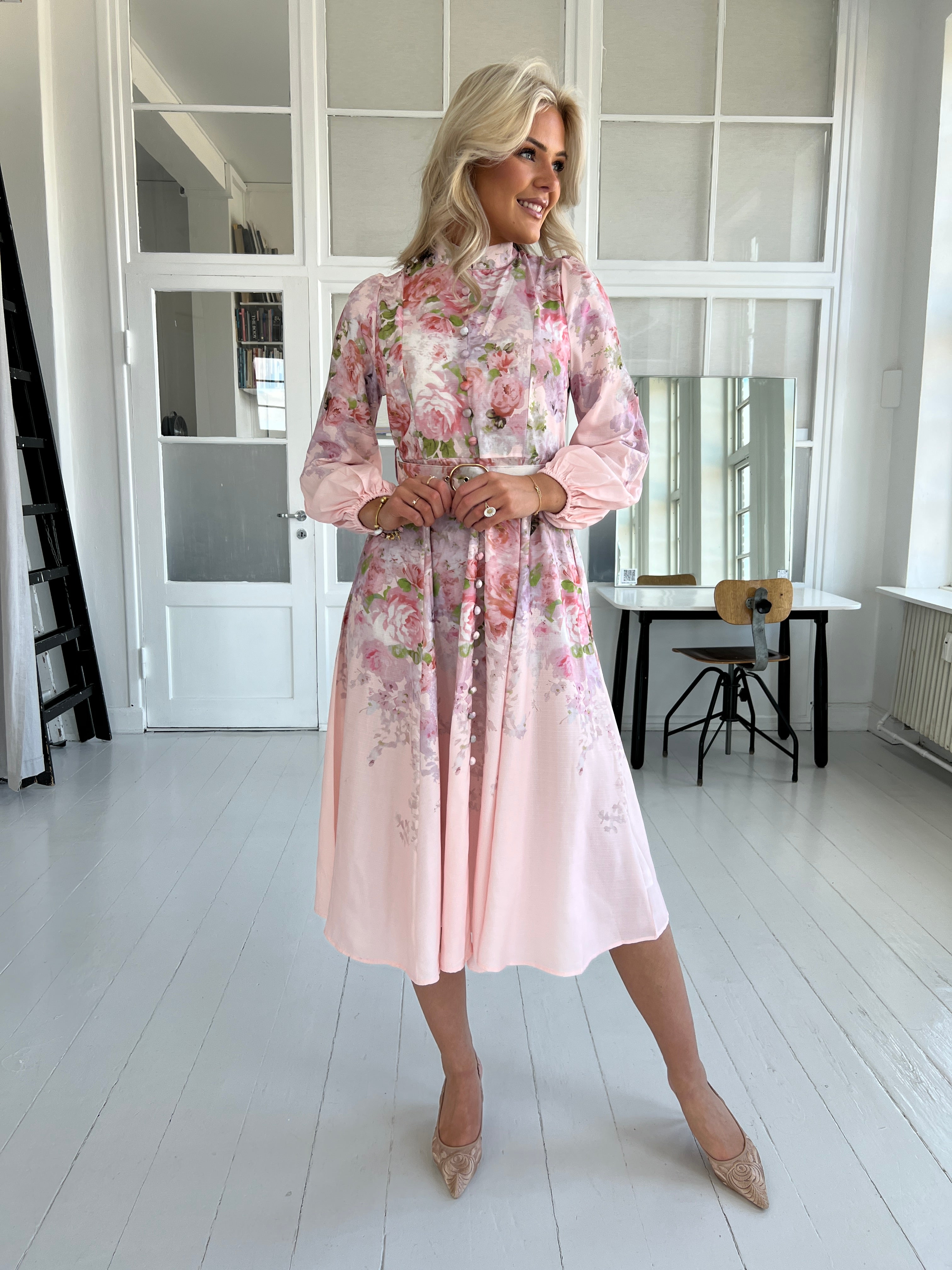 Flam pink blossom dress