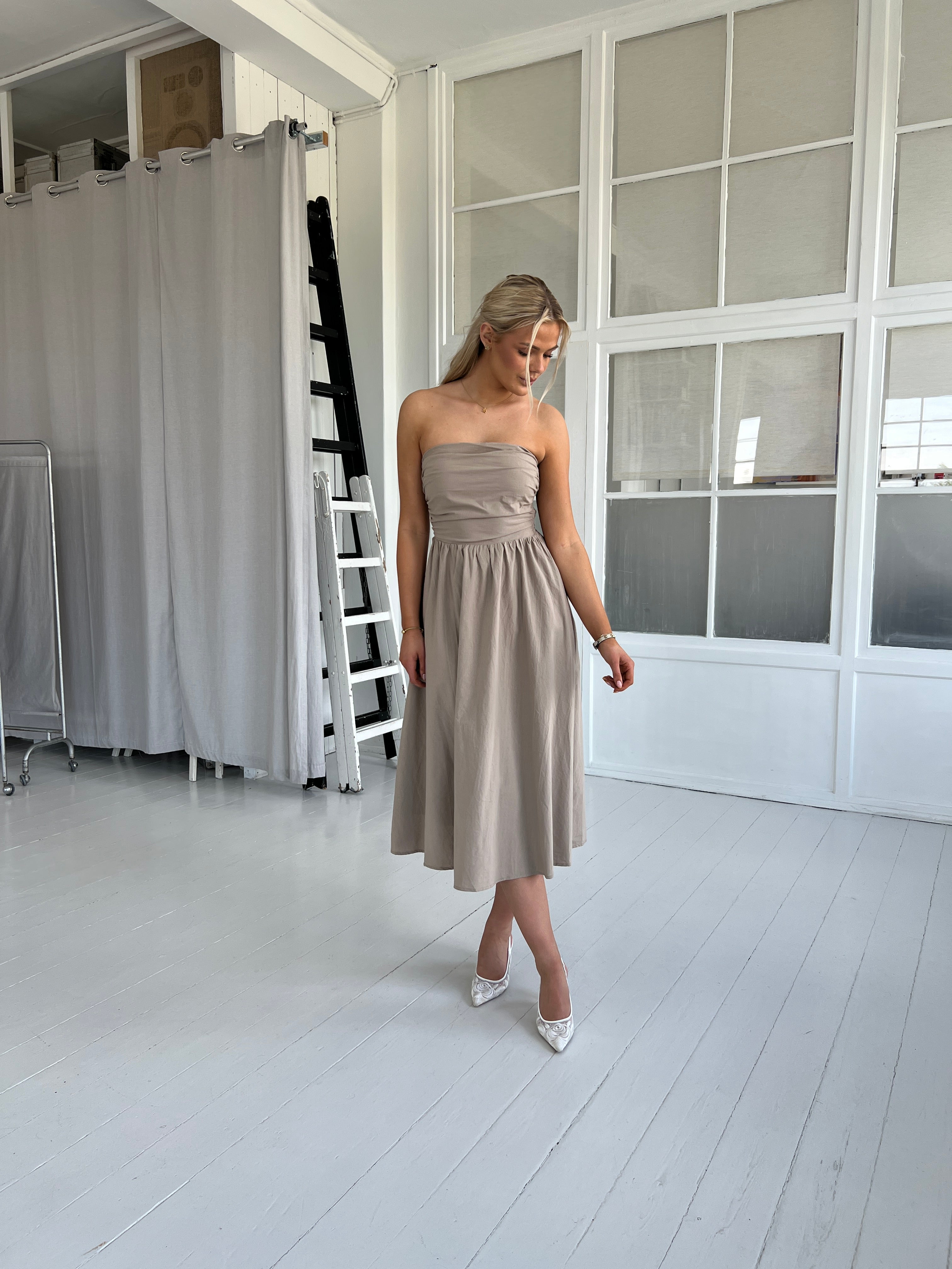 Eight luxe taupe dress