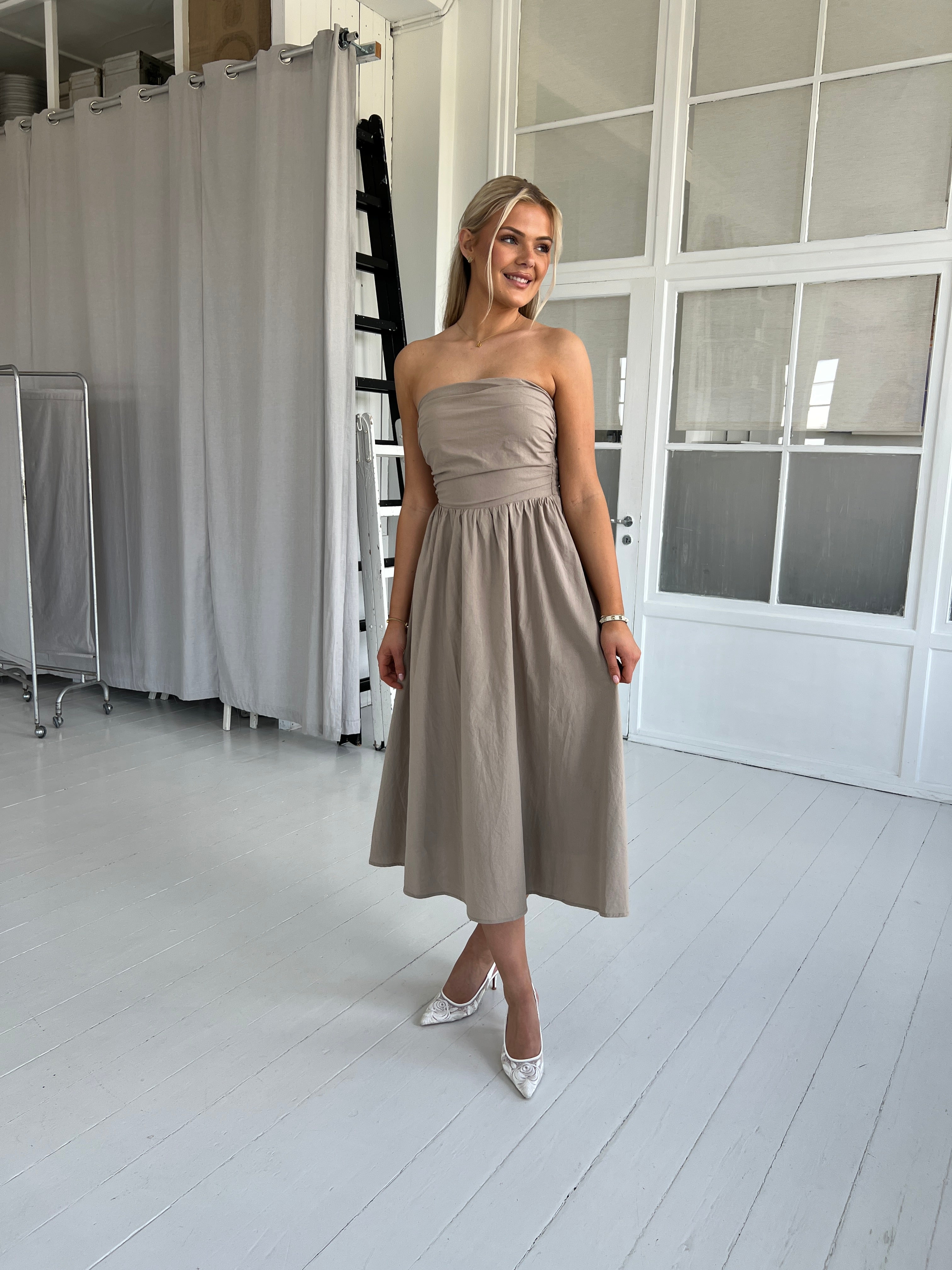 Eight luxe taupe dress