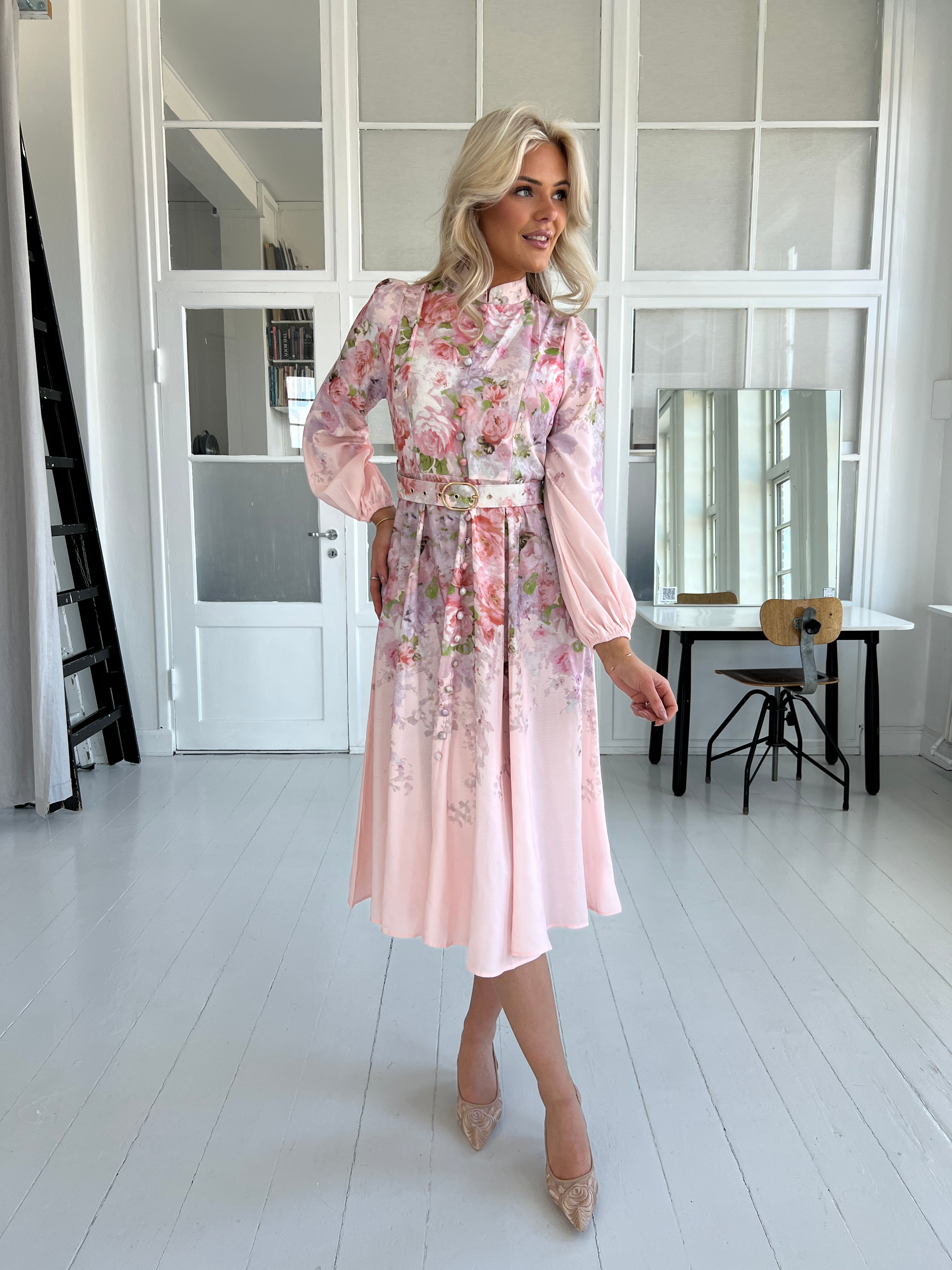 Flam pink blossom dress