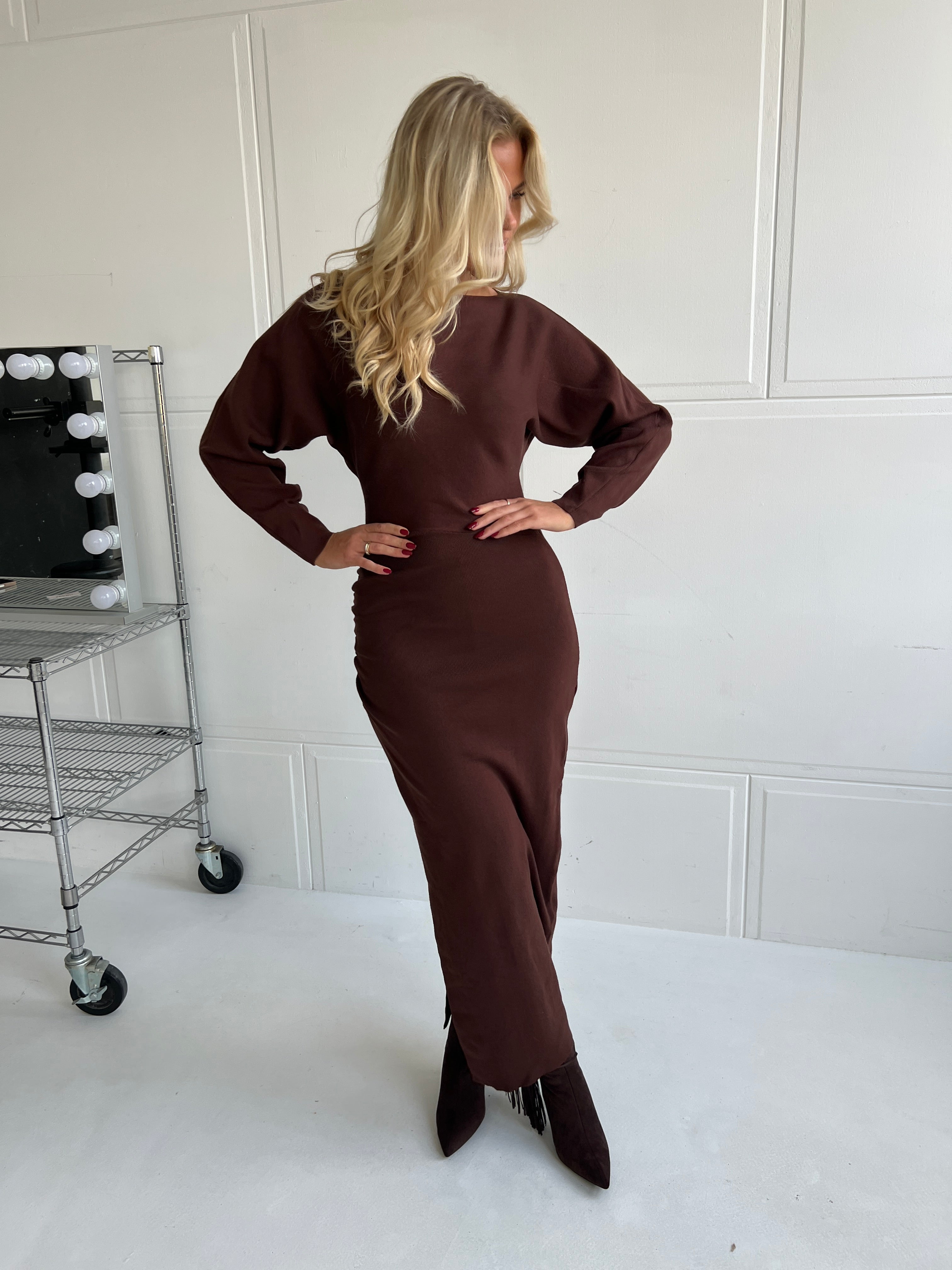 Copperose darkbrown knit dress