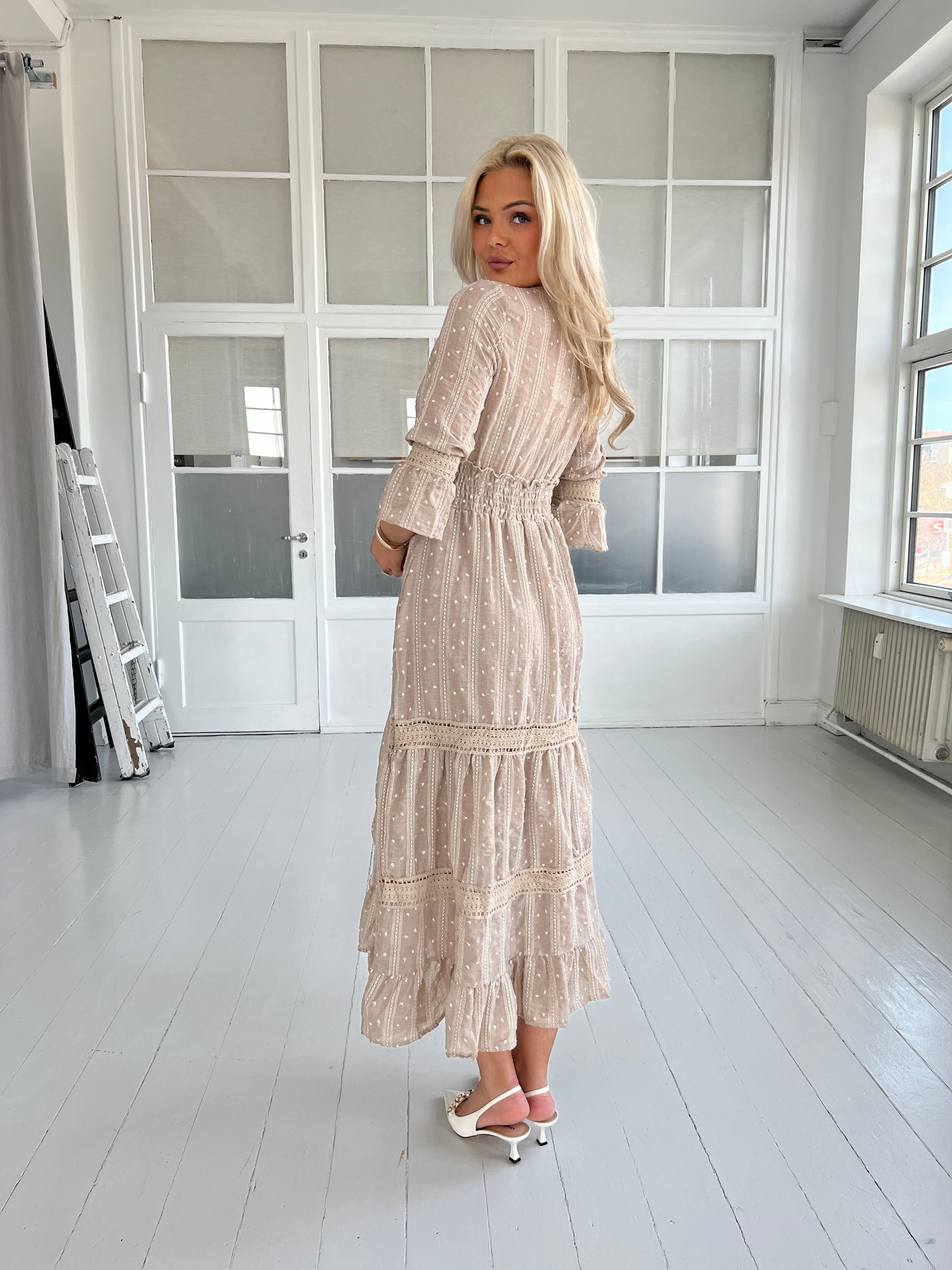 Flam taupe boho layer dress