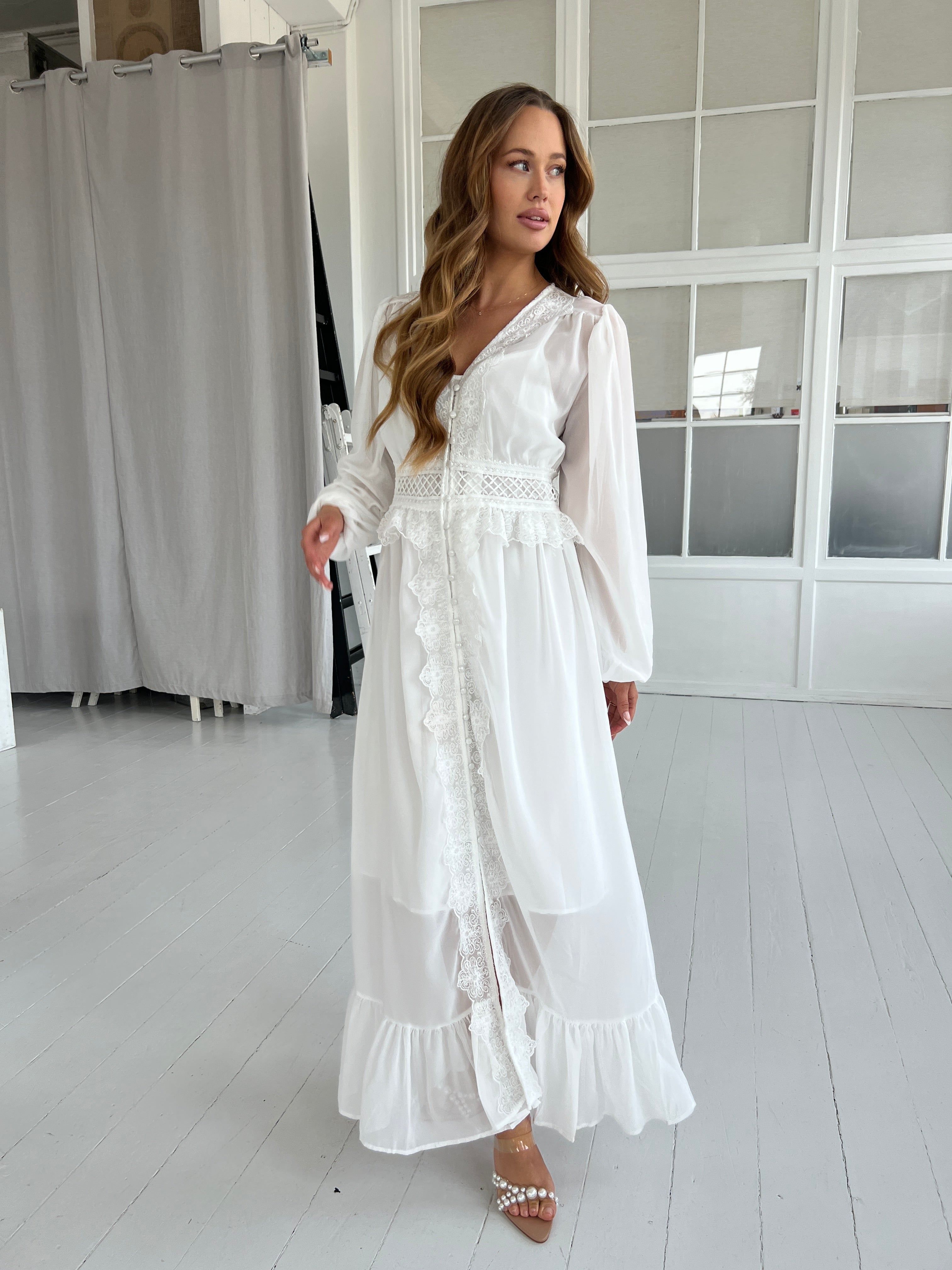 Flam White Boho lace dress