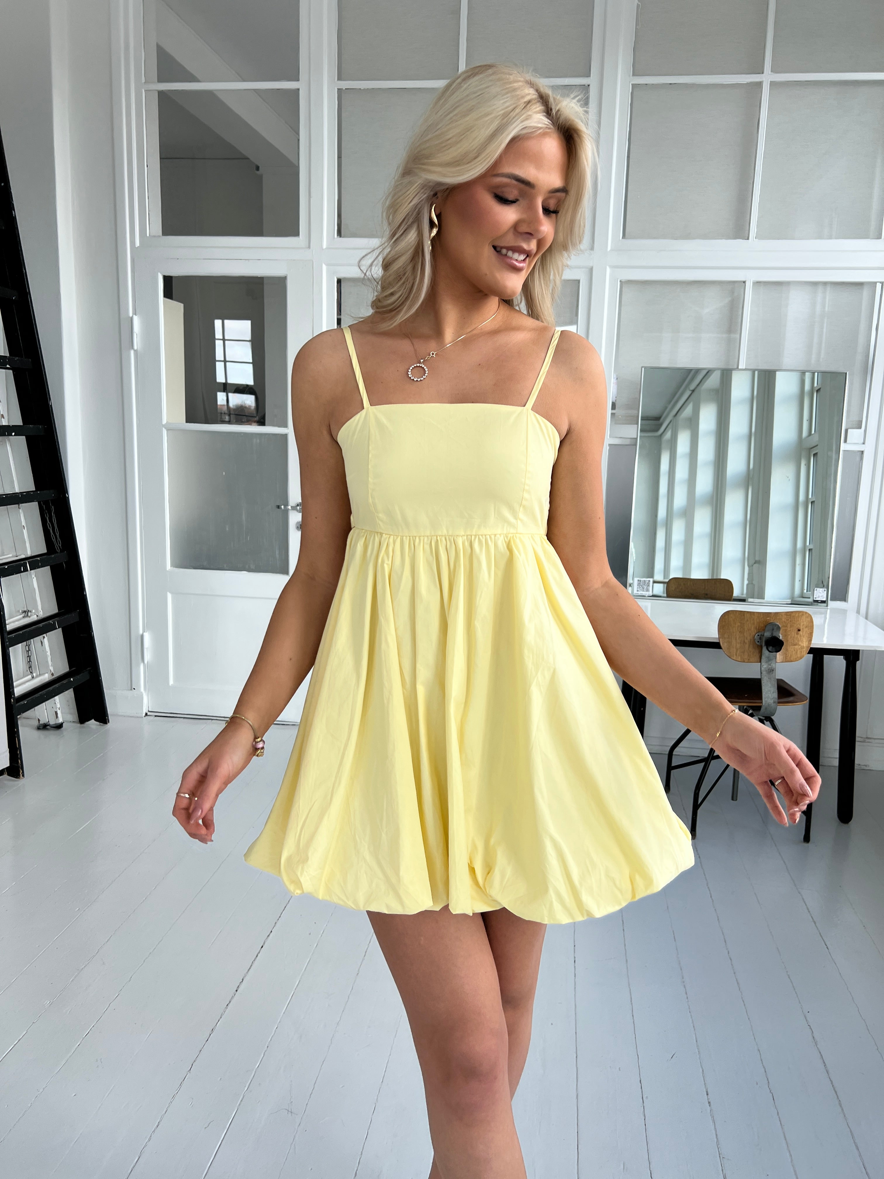 Maya yellow bow dress
