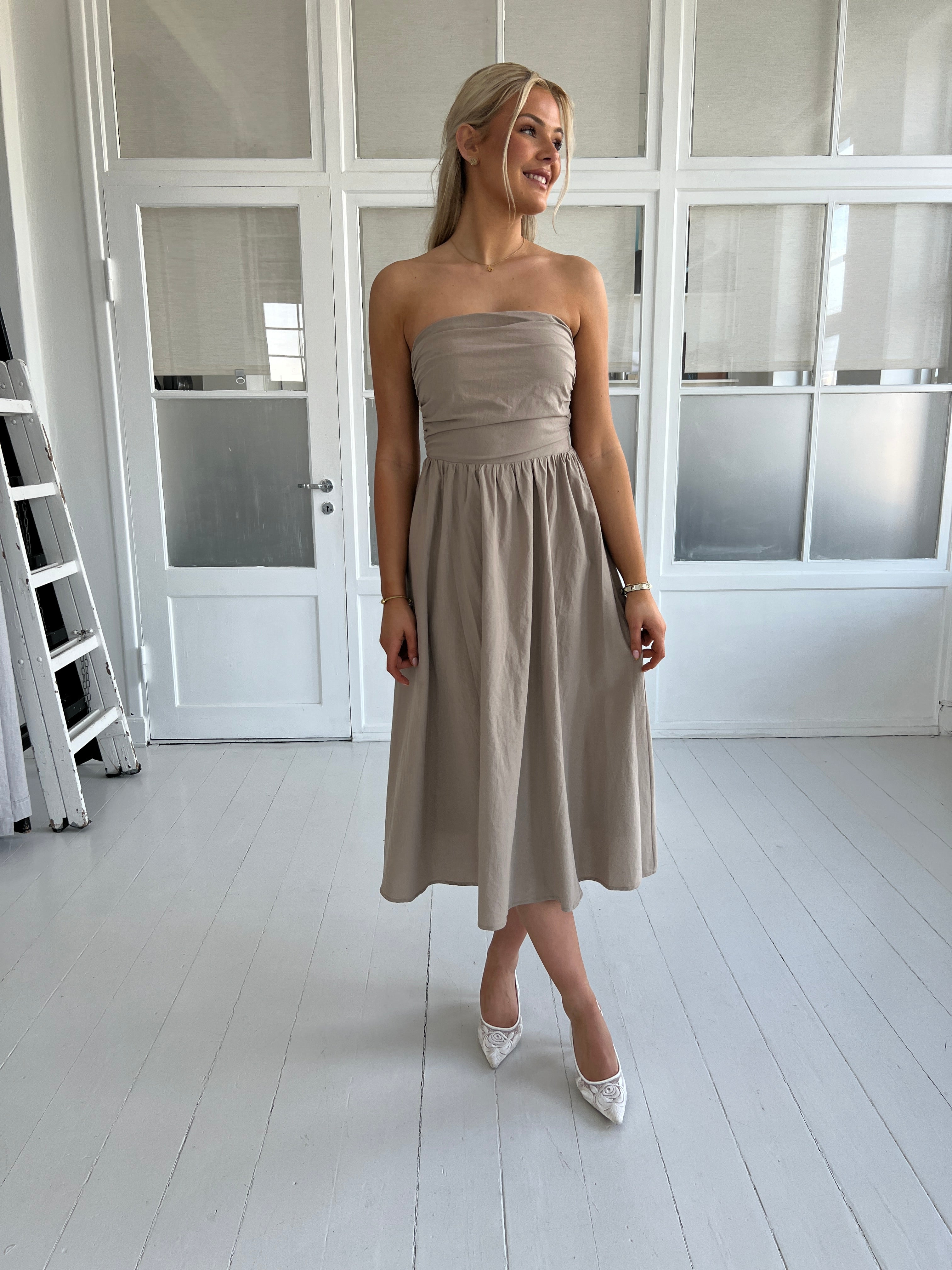 Eight luxe taupe dress