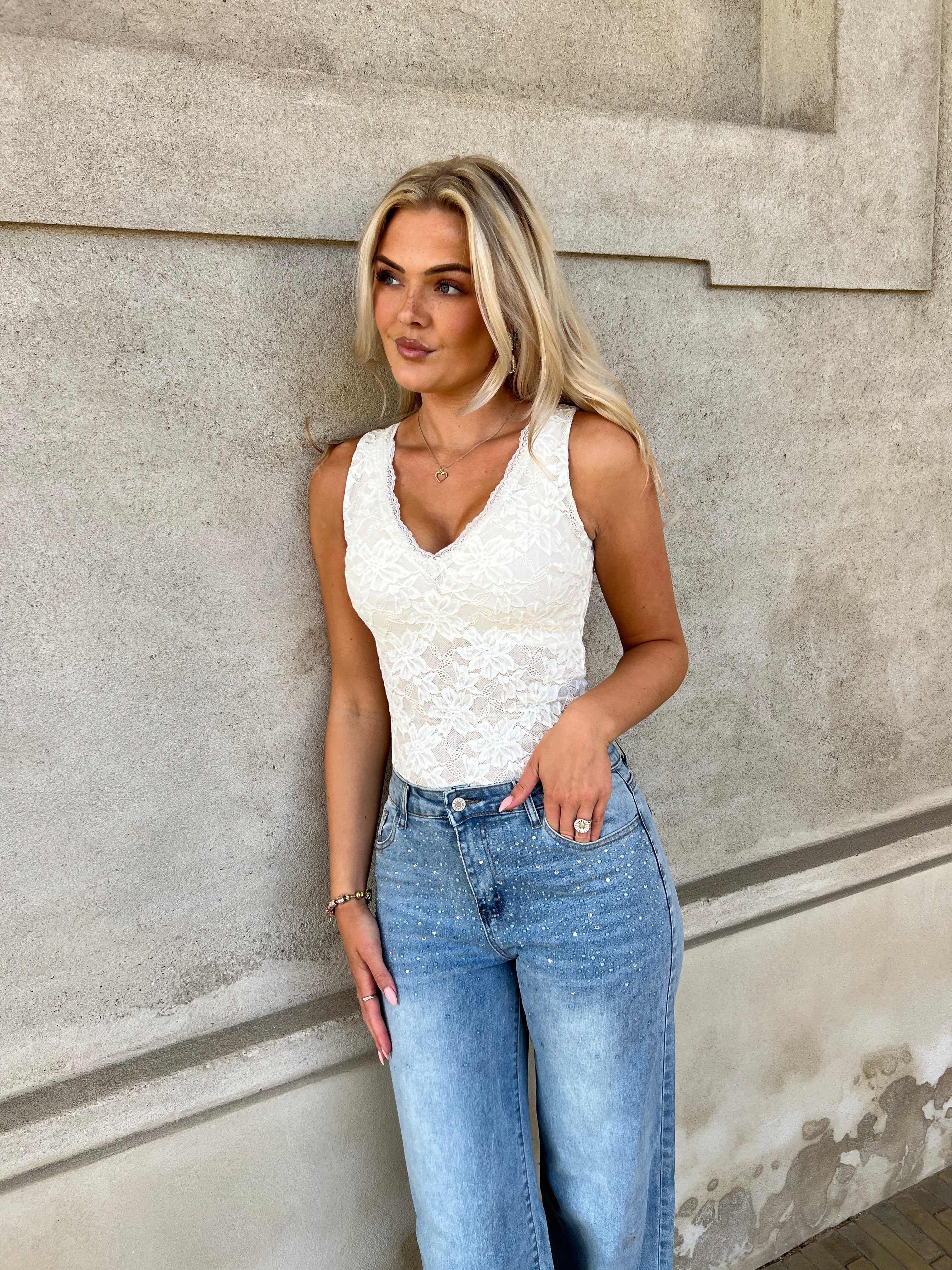 By Swan beige lace bodystocking