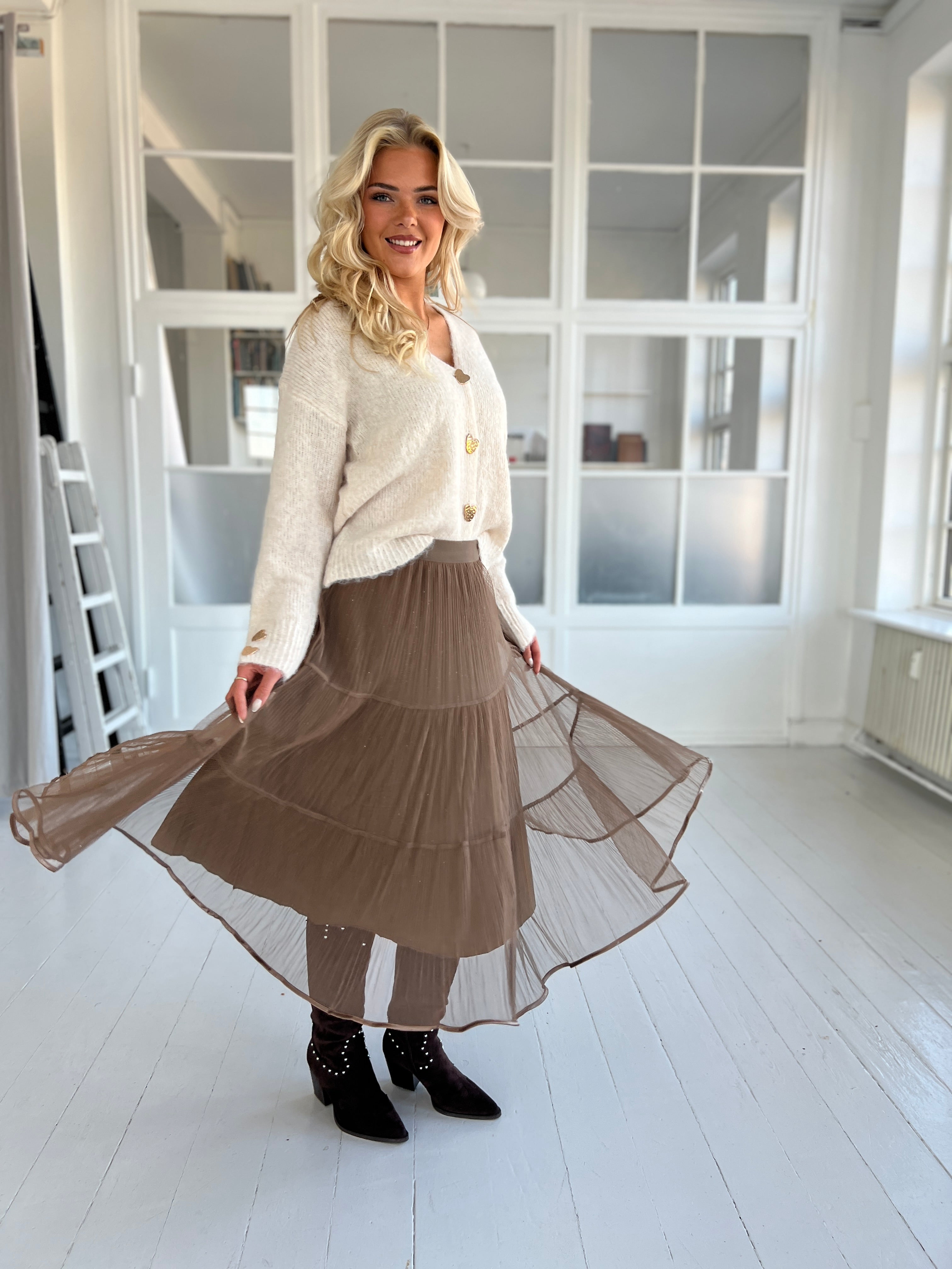 Orice Taupe tulle skirt