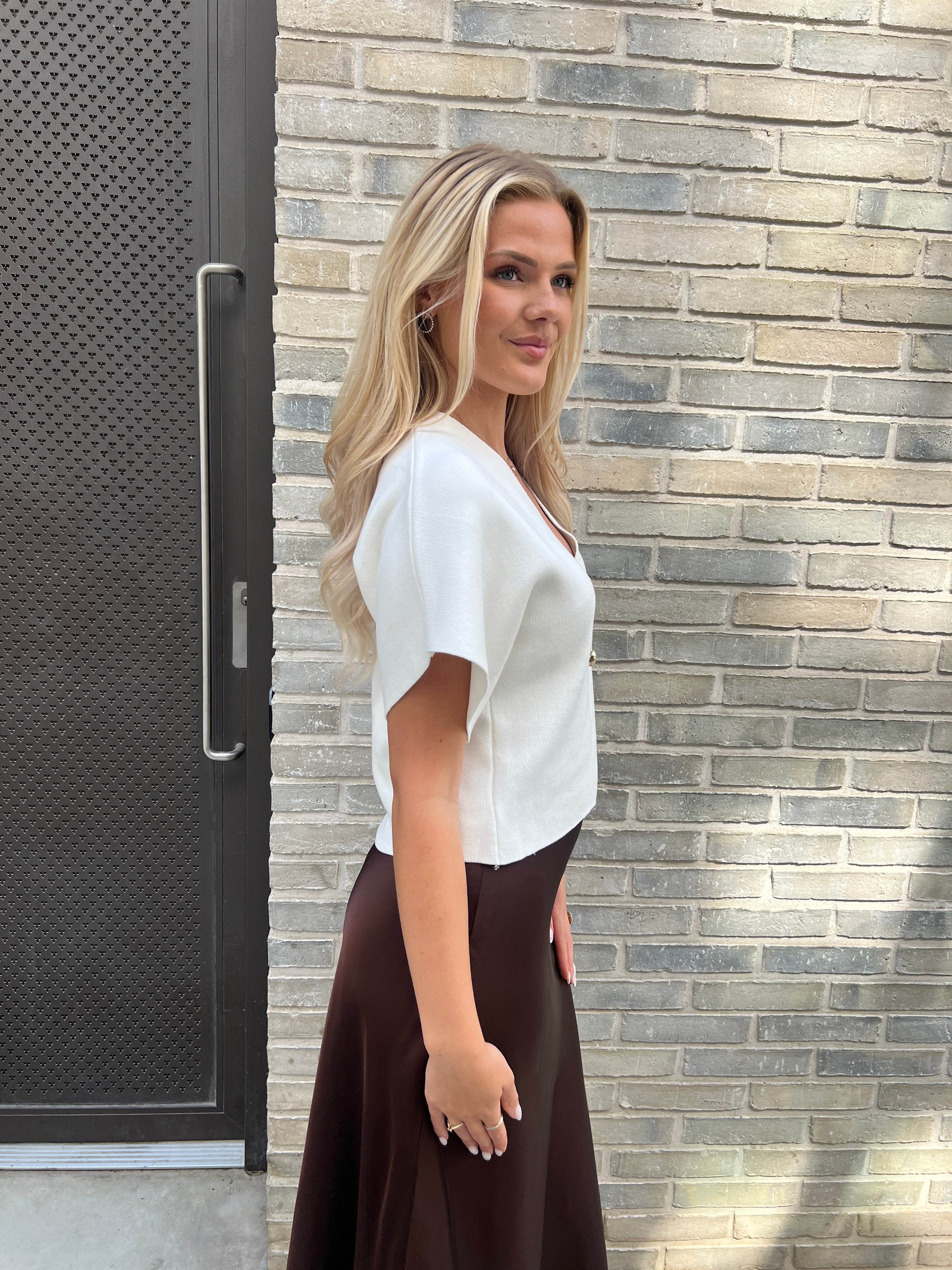 Its May white knit vest