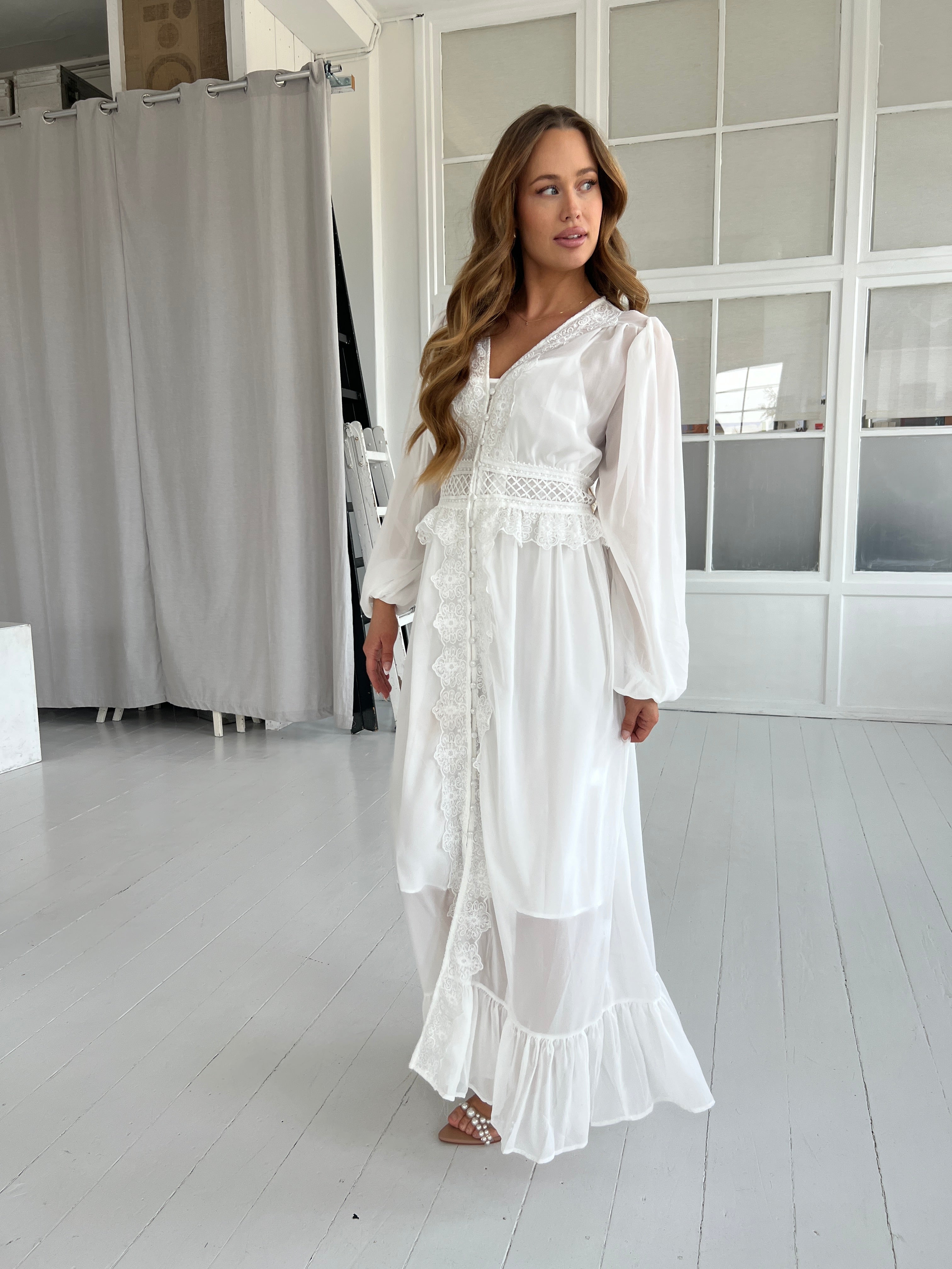 Flam White Boho lace dress
