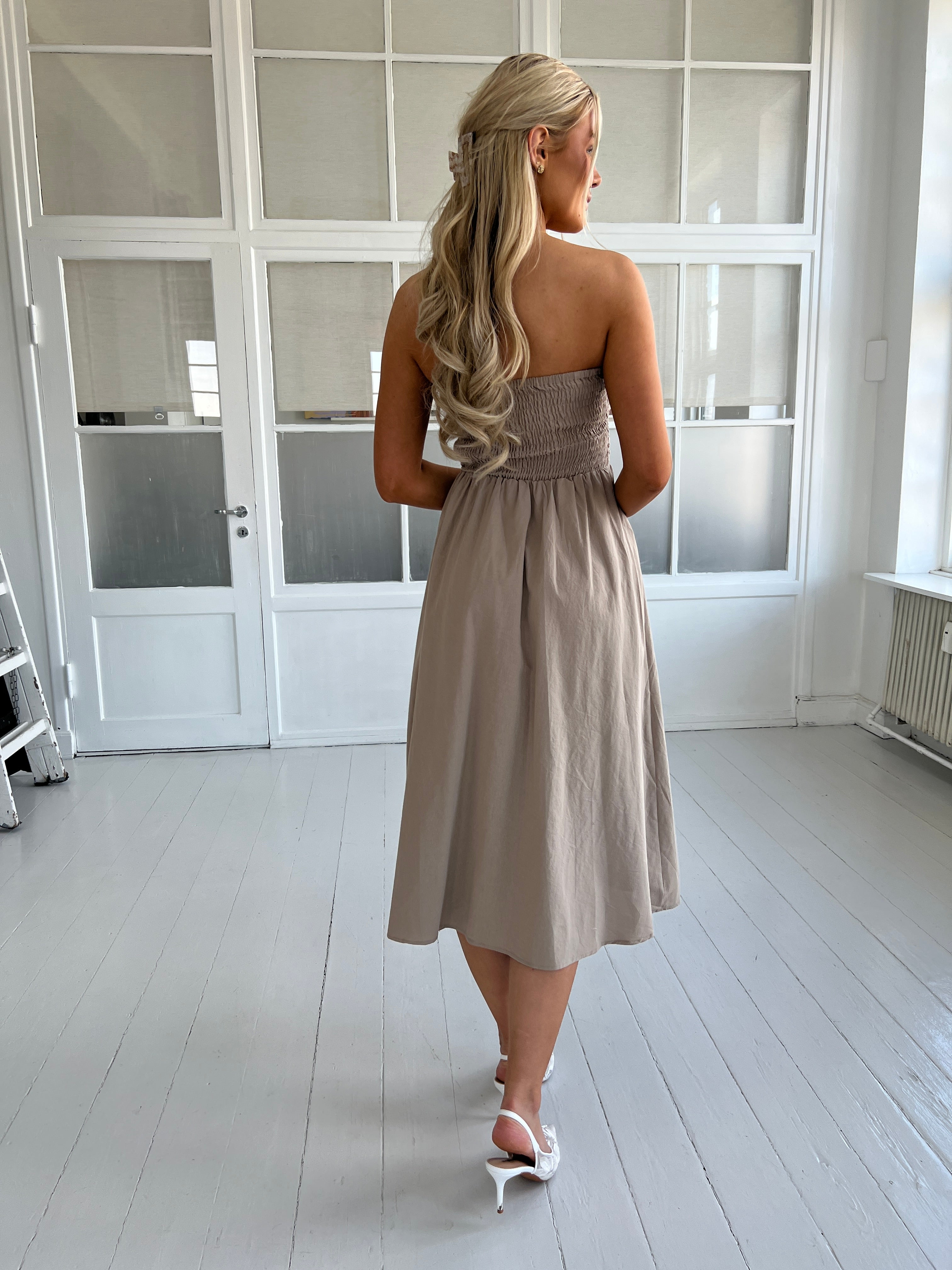 Eight luxe taupe dress