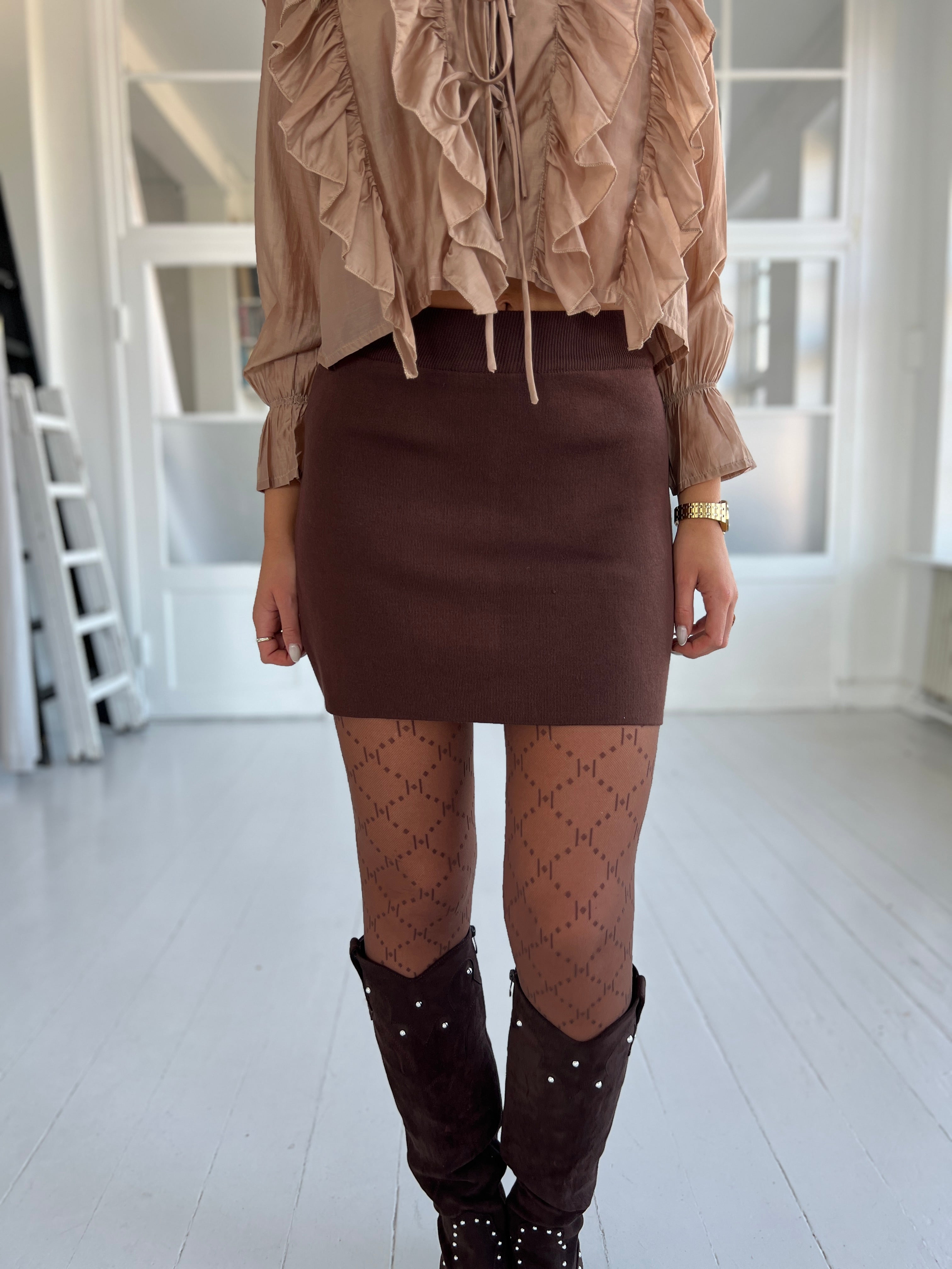 By Elsa dark brown skirt