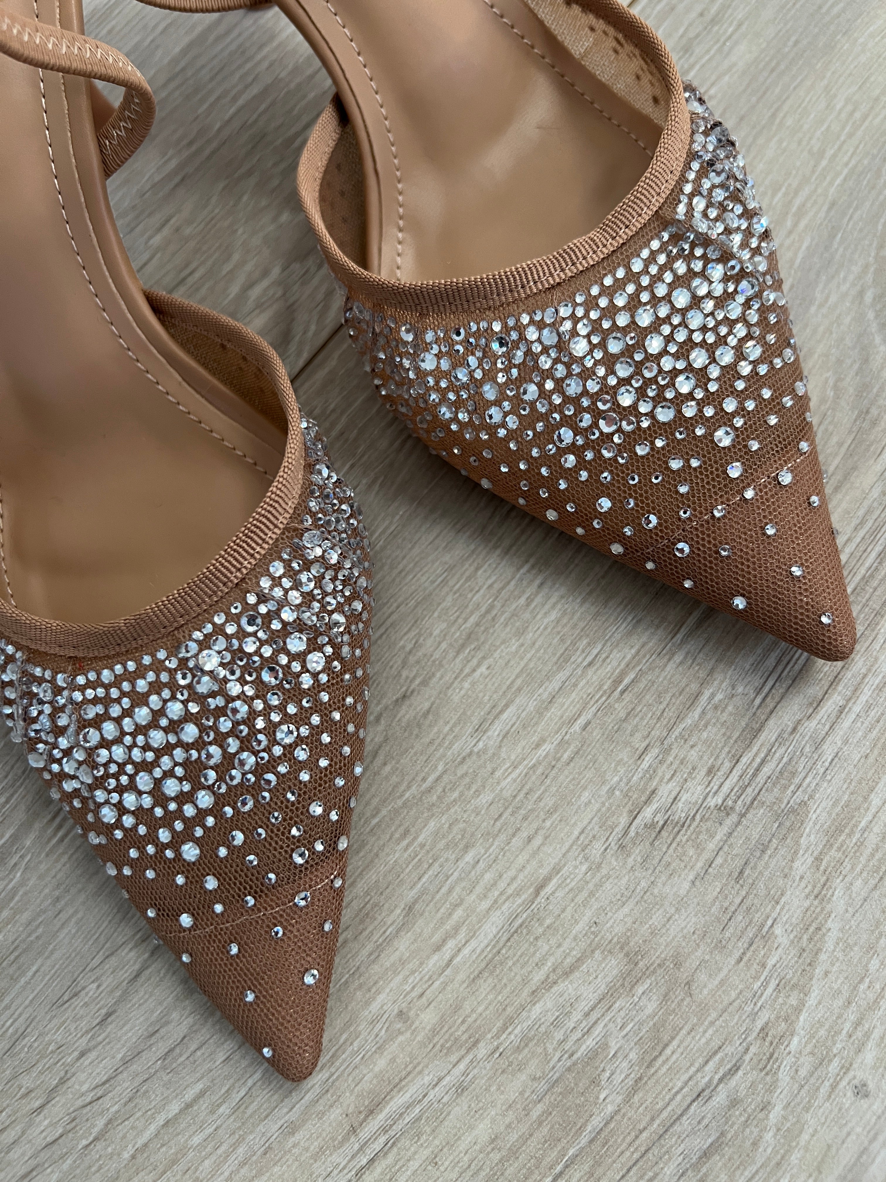 Divine beige slingback heel