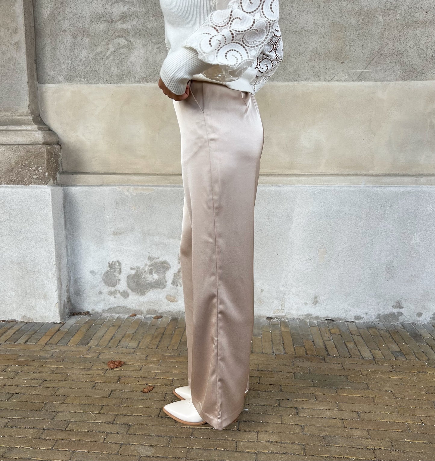 Choklate beige satin bukser (2305)
