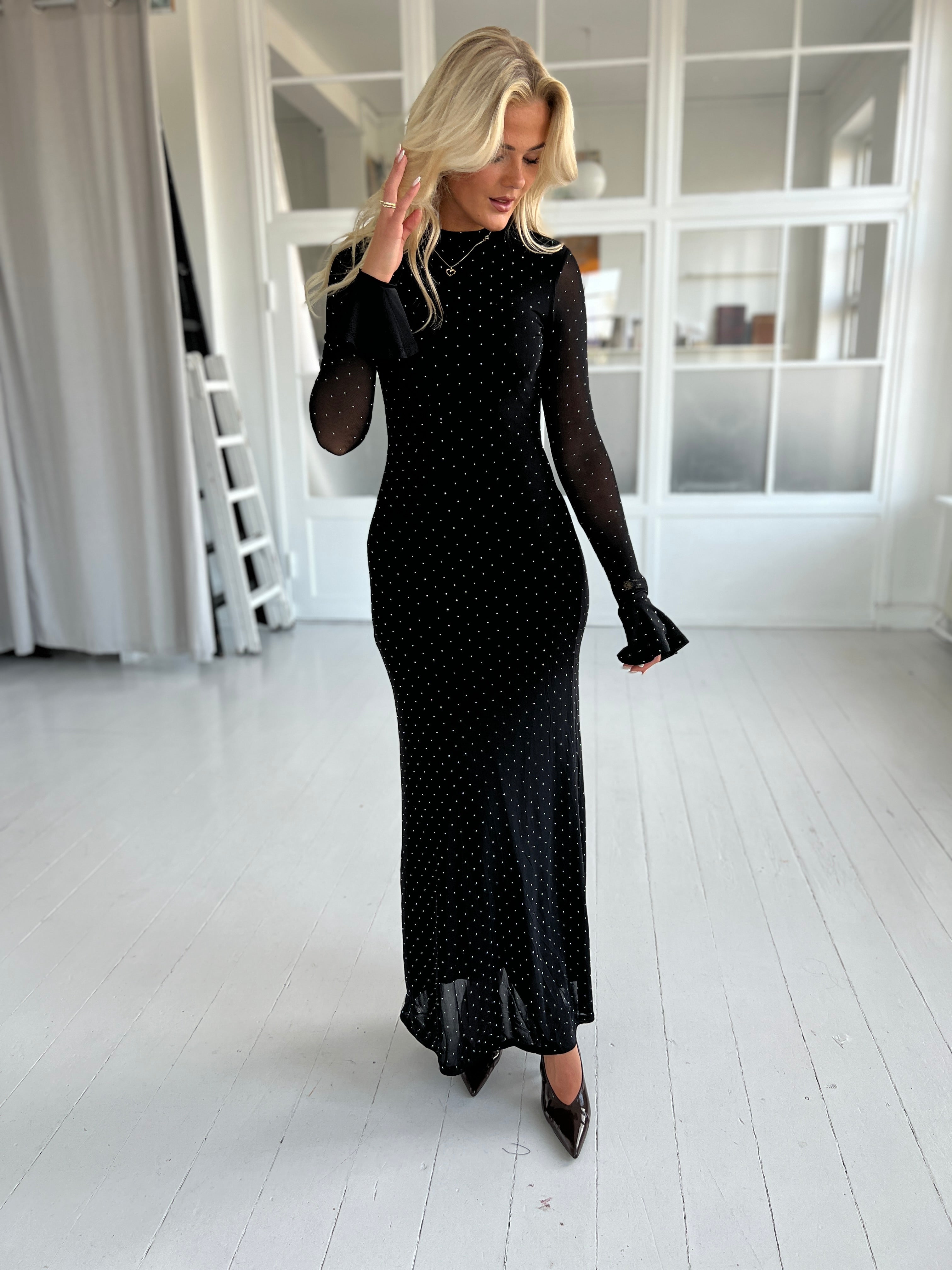 Eight luxe open back rhinestone dress