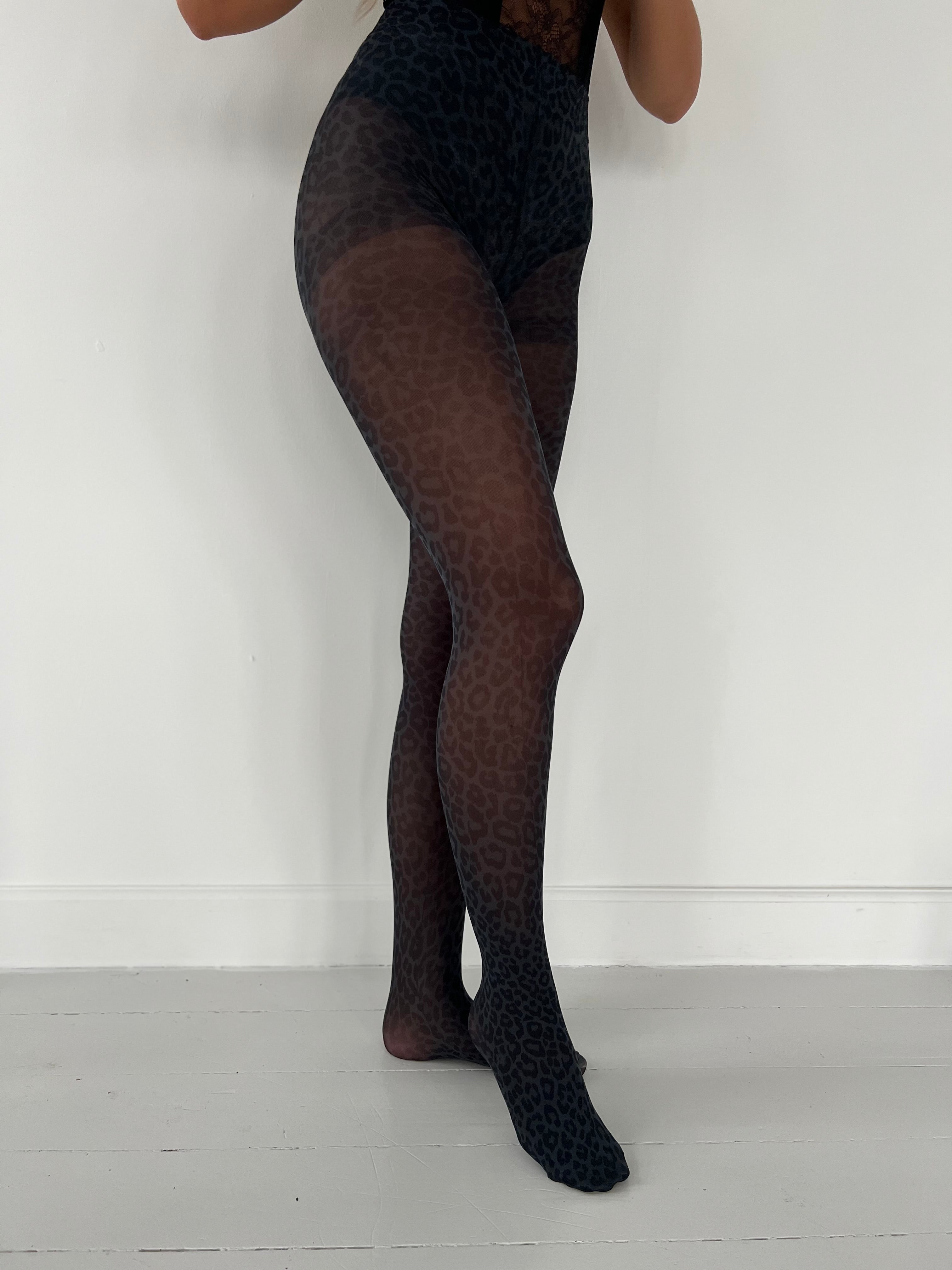 Mochy sorte leopard strømper