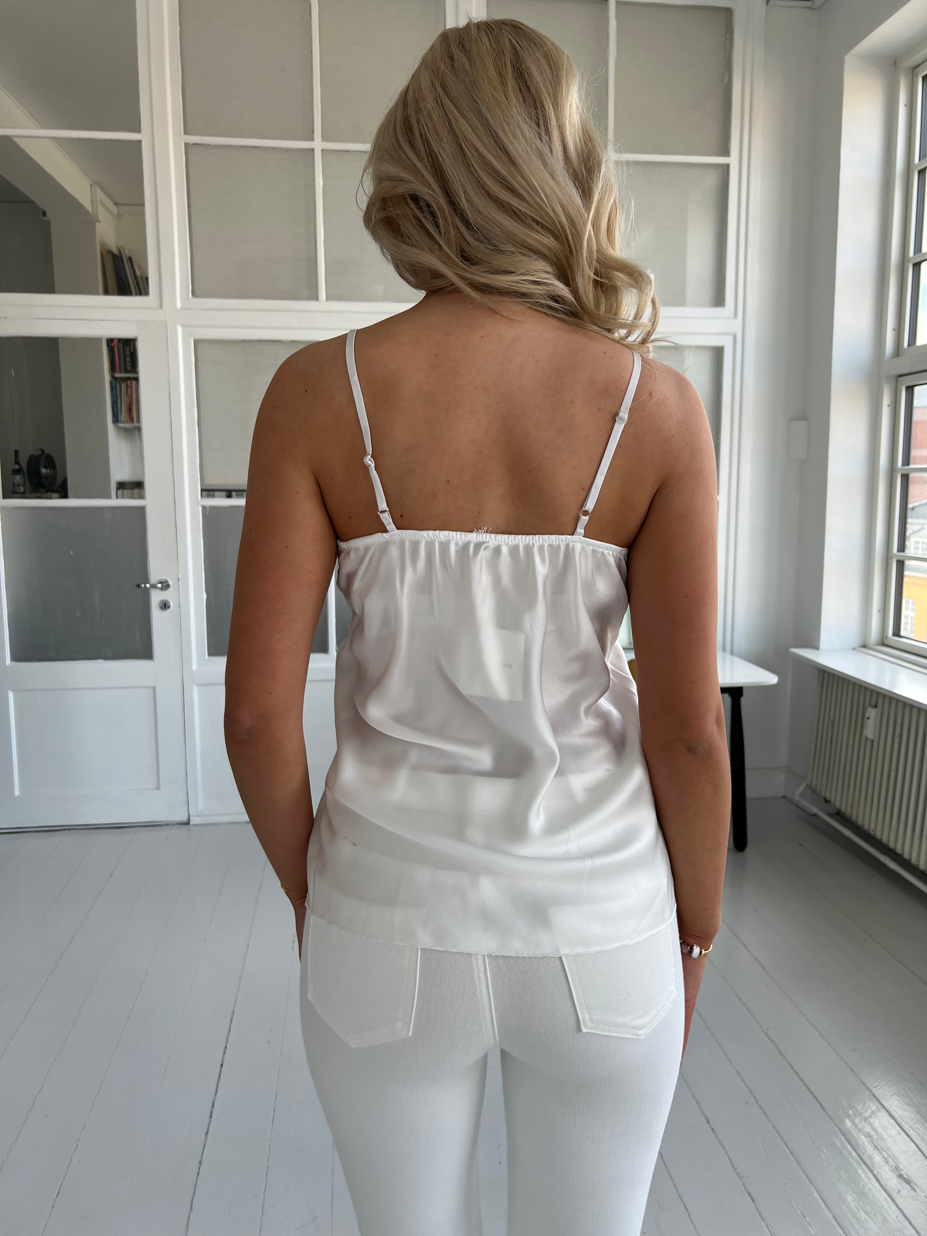 Estee White satin top