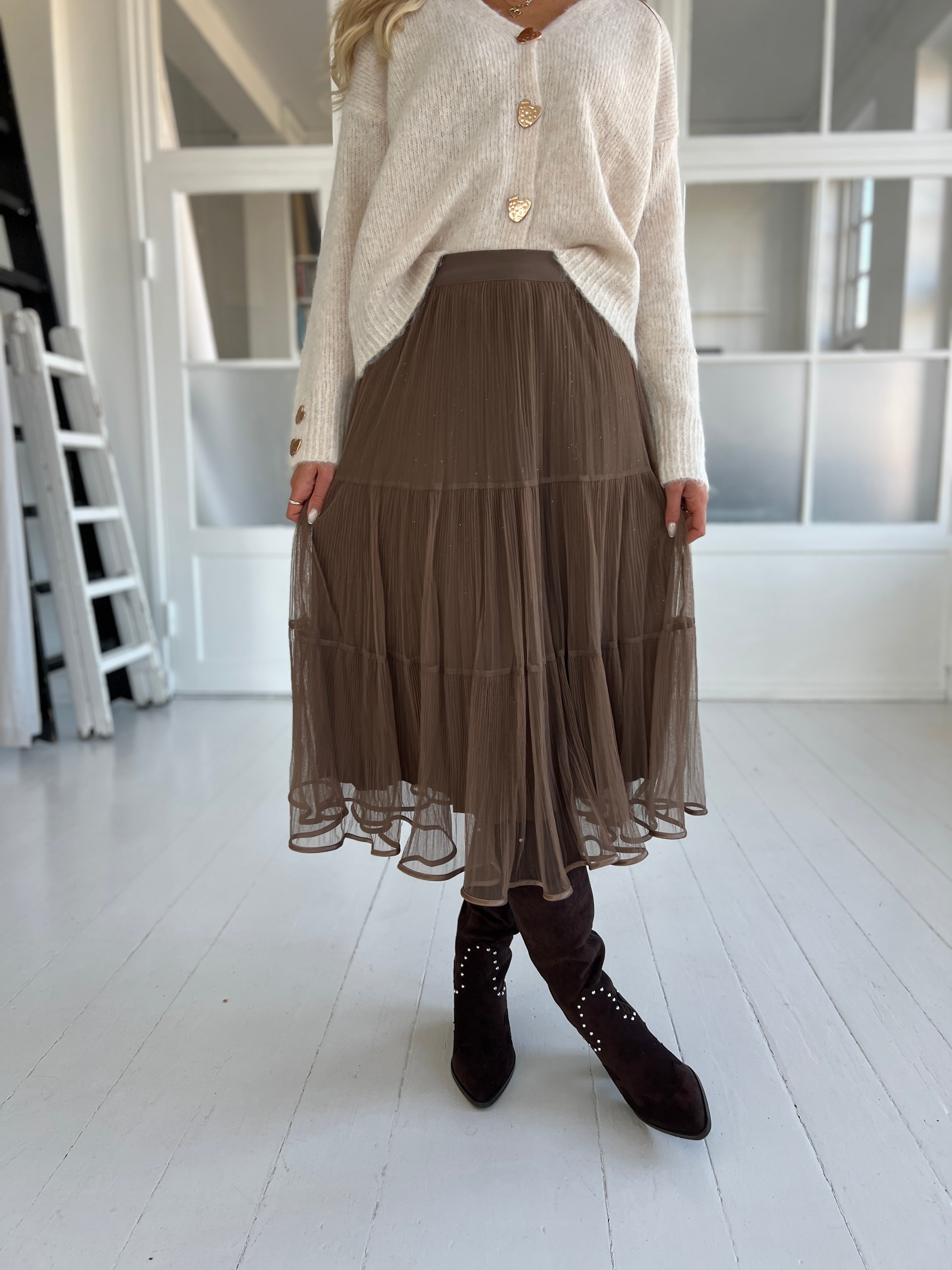 Orice Taupe tulle skirt