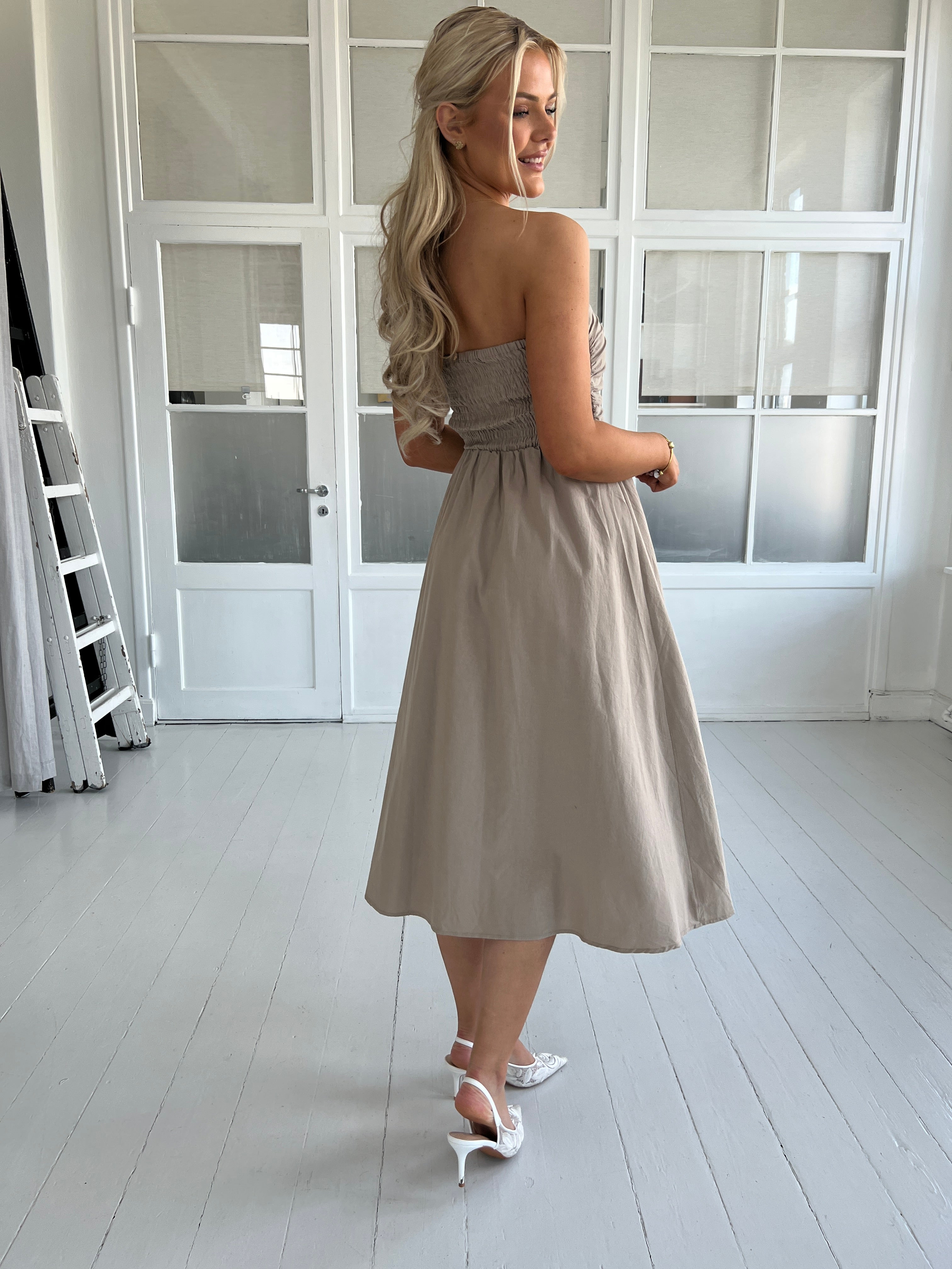 Eight luxe taupe dress