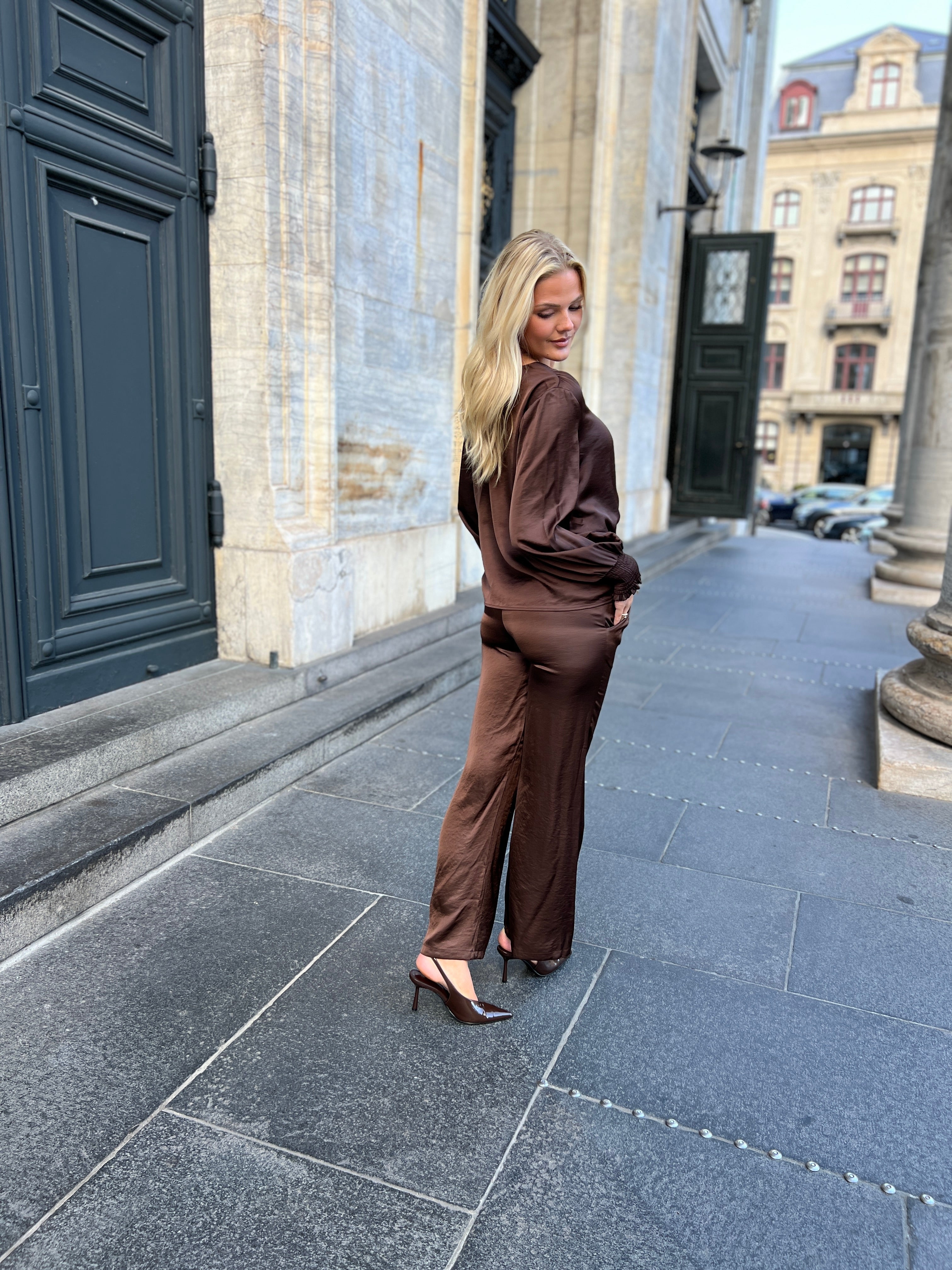 Continue choko satin pants - Åberg Copenhagen