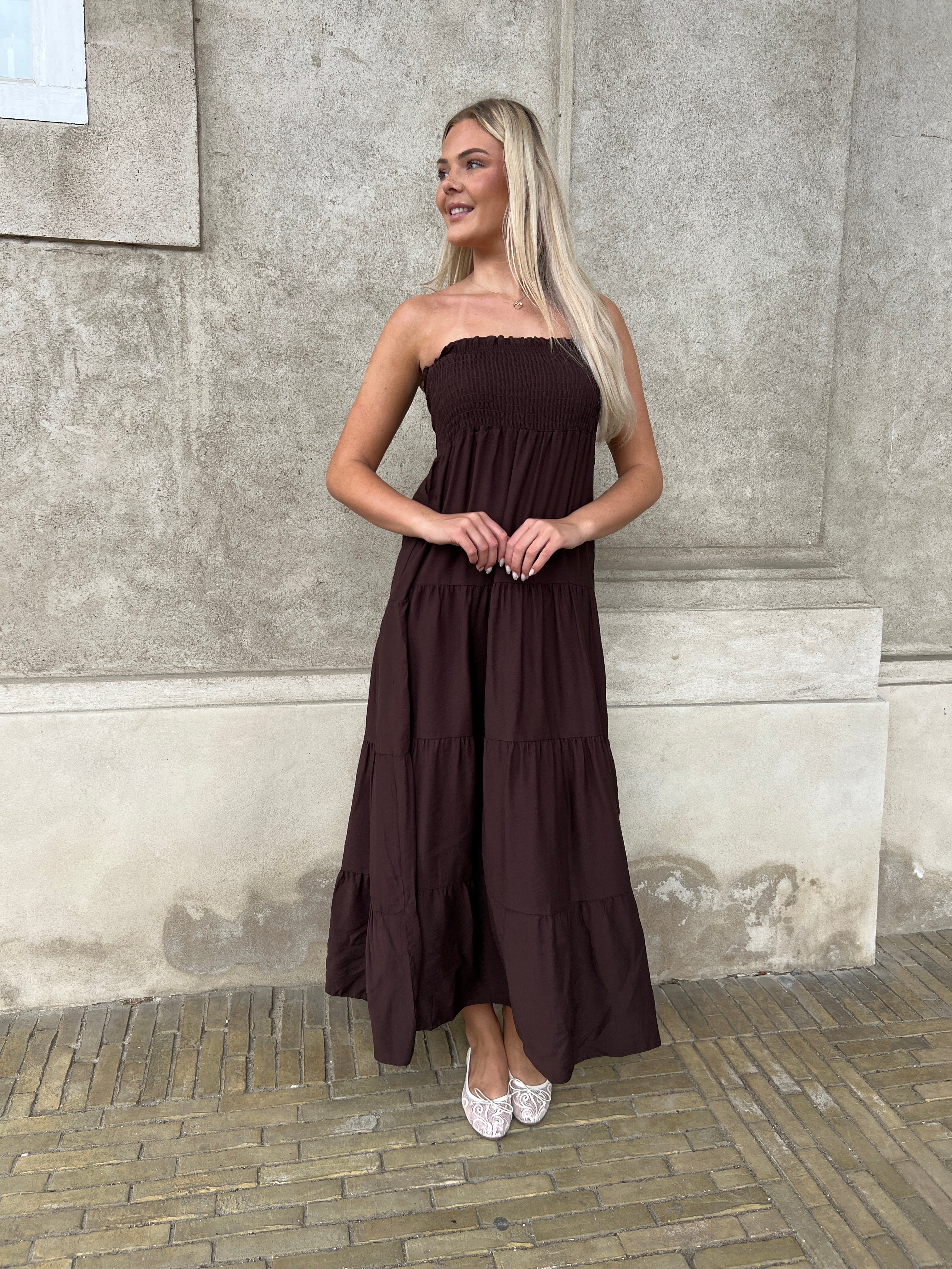 Syma coffe summer dress