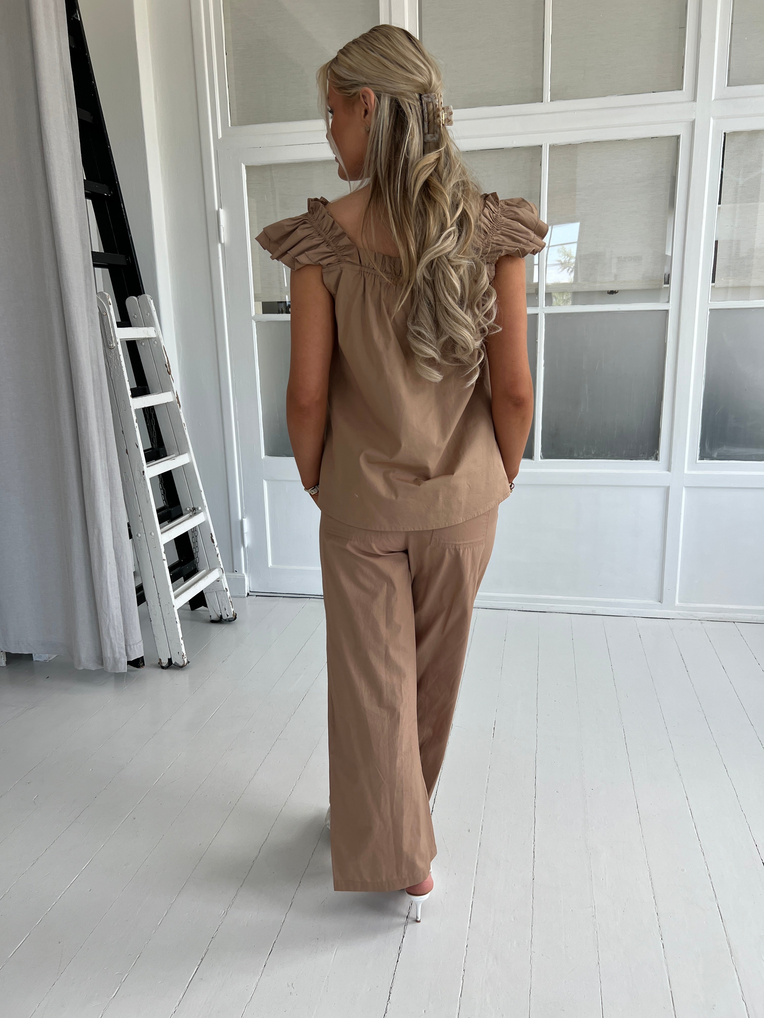 Gaspar Honolulu Dark sand poplin pants