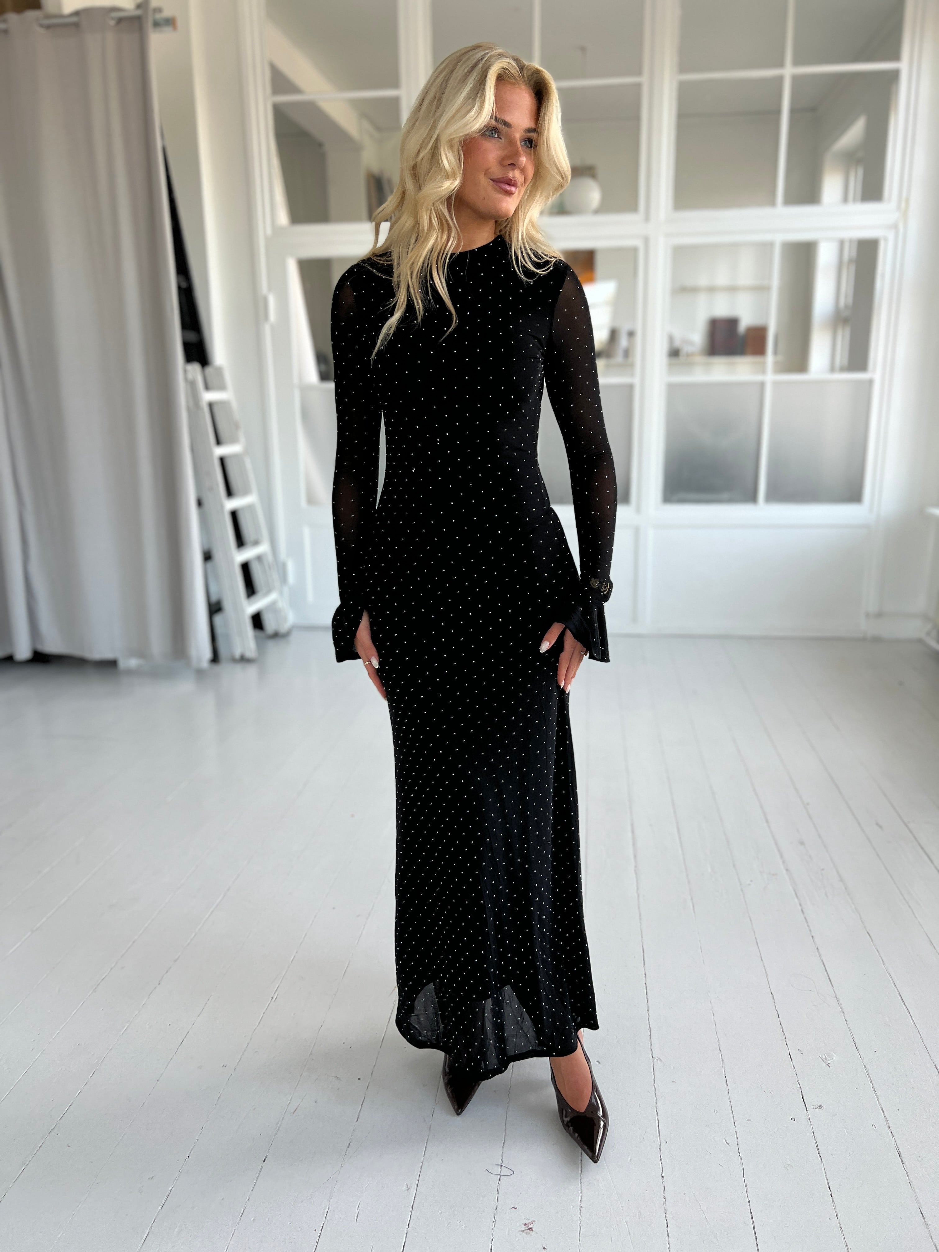 Eight luxe open back rhinestone dress