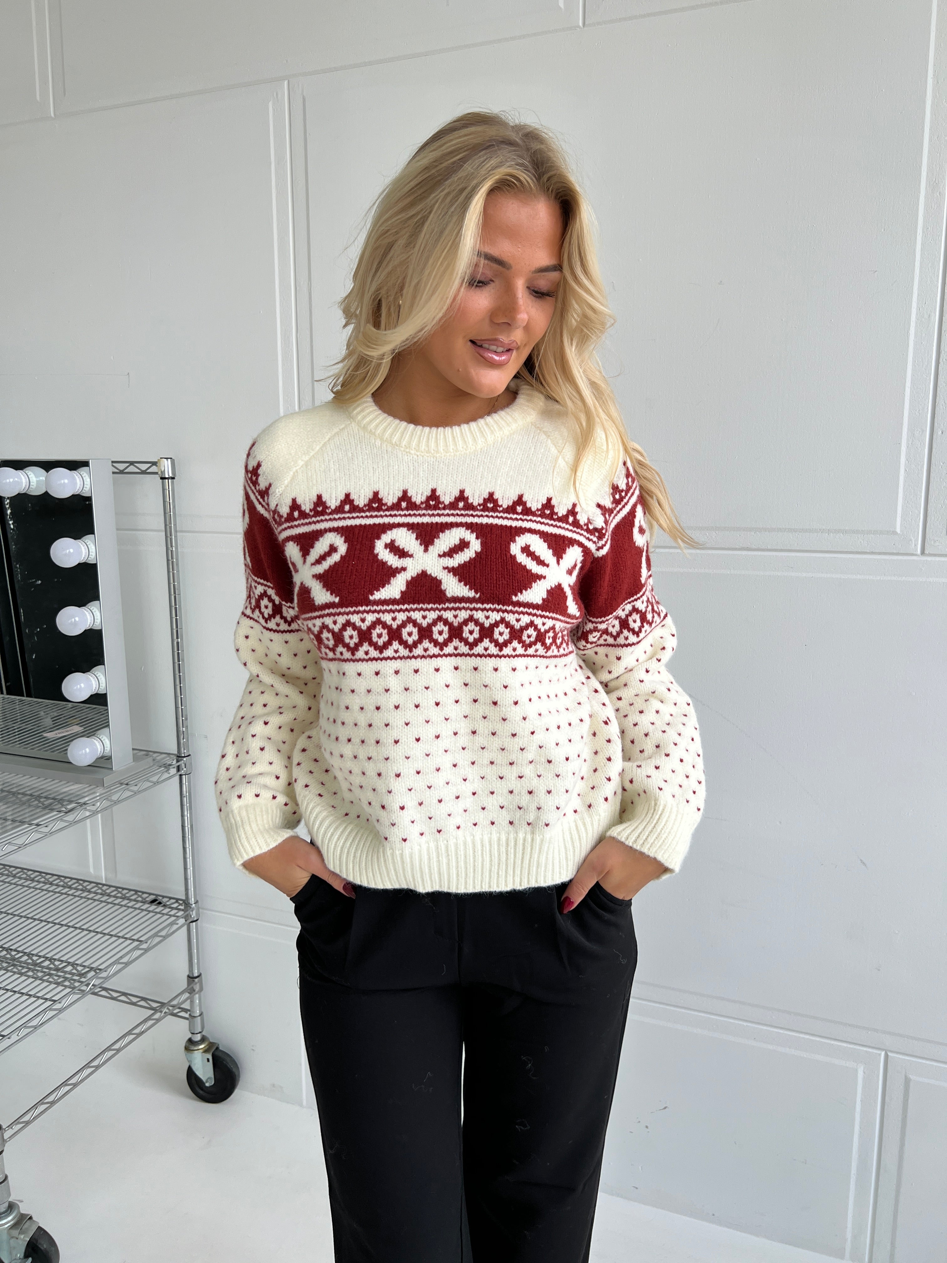 Azaka beige x-mas knit