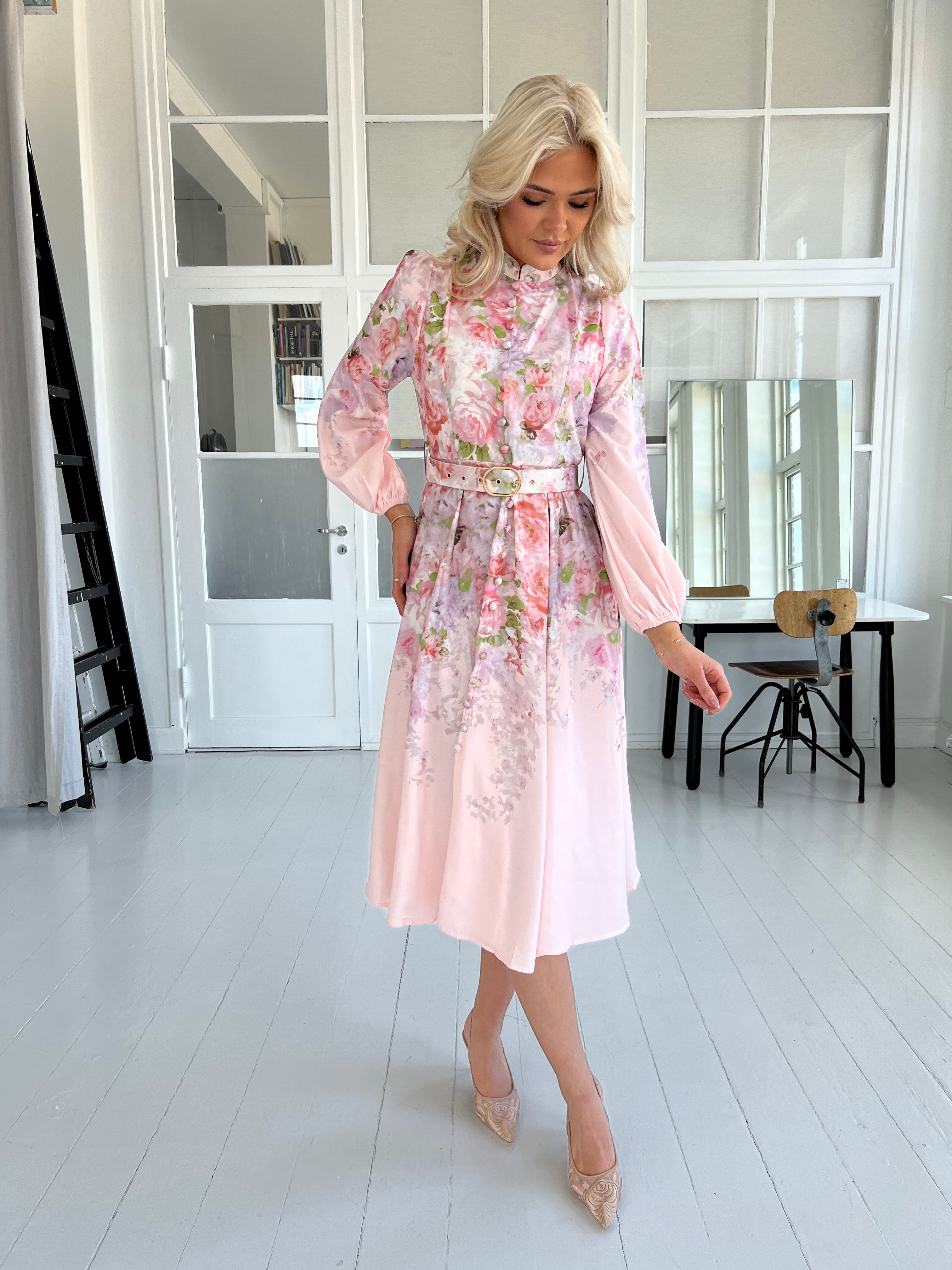 Flam pink blossom dress