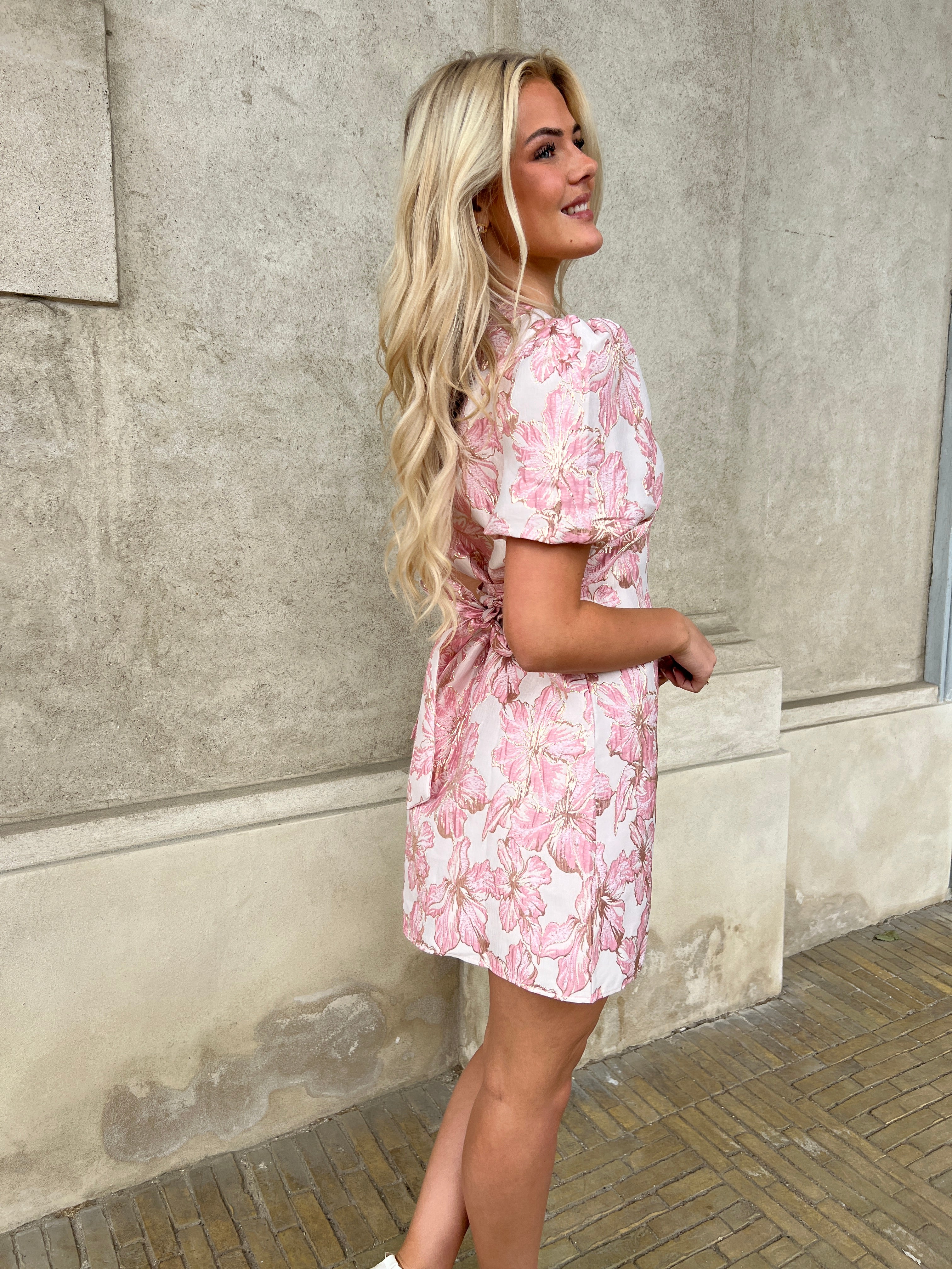 Golden Live pink jaquard dress