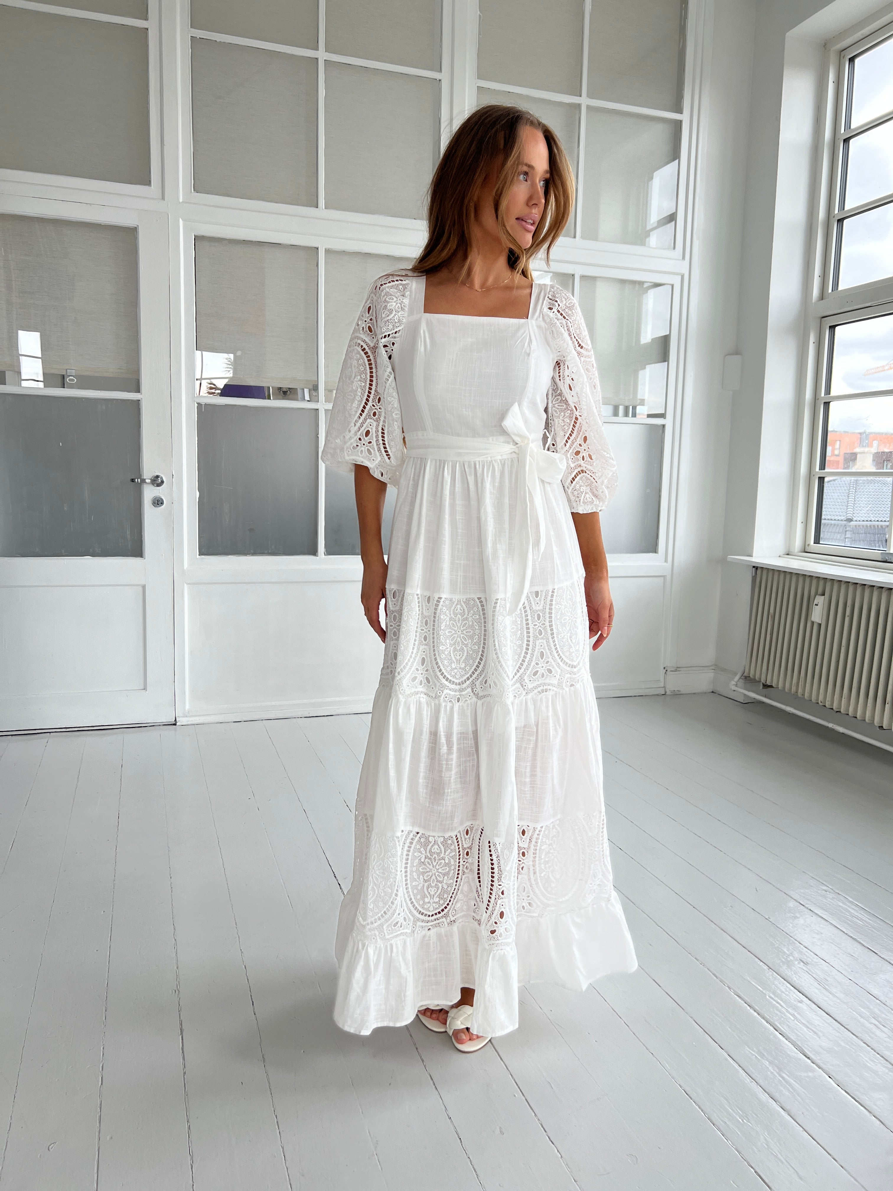 Flam White Bohemian dress