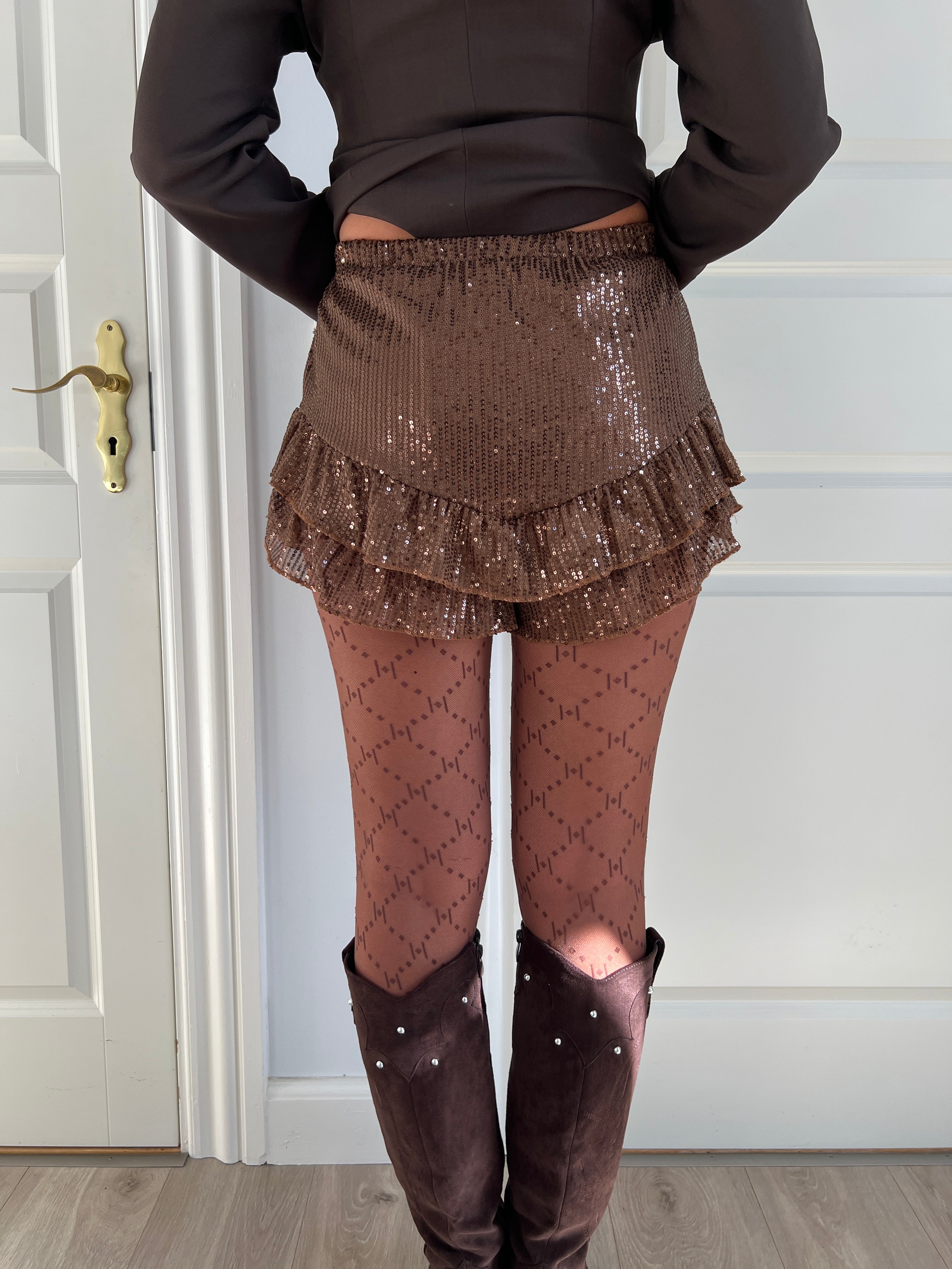 Sonia Shorts With Sequin Ruffle