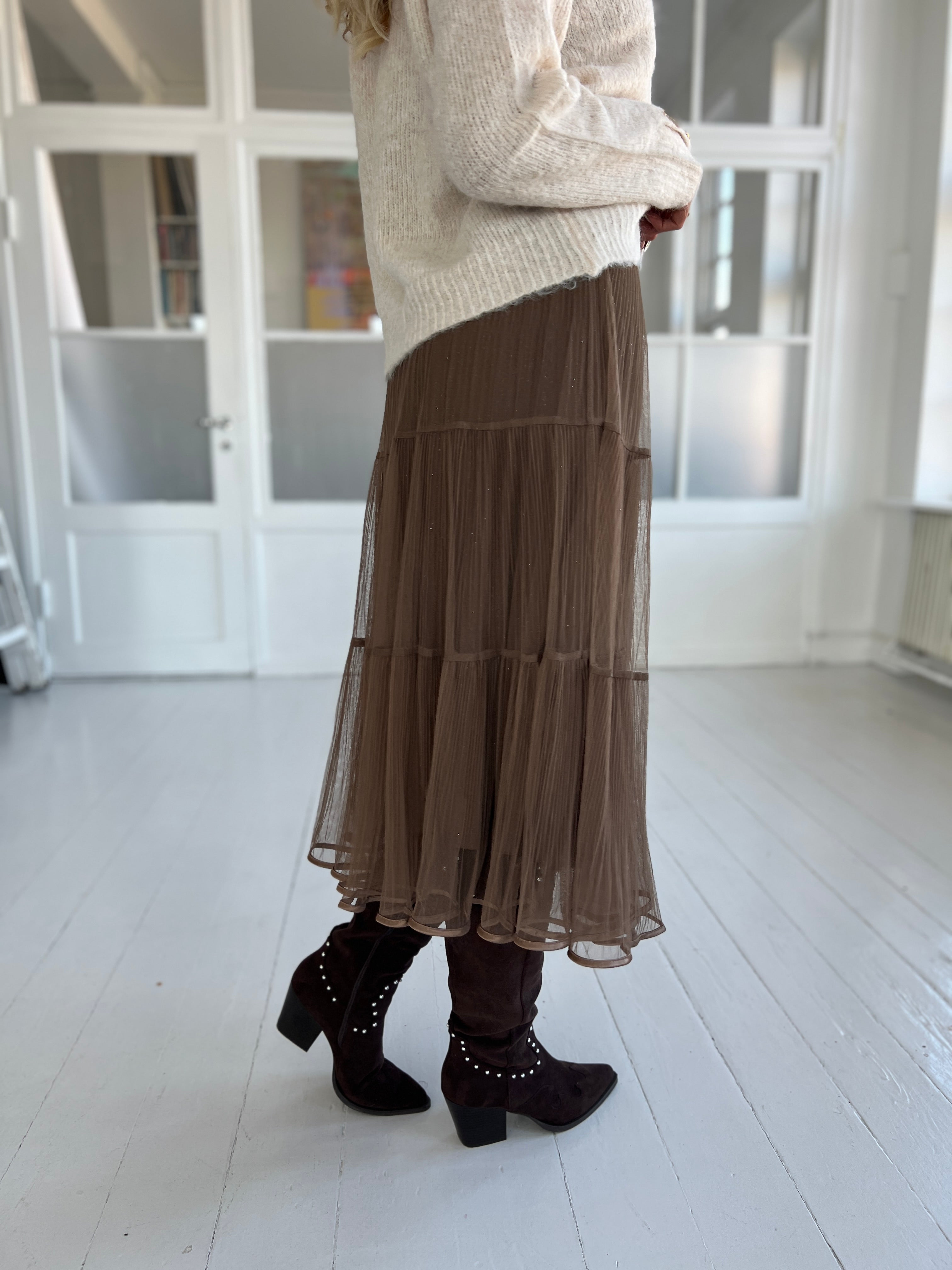 Orice Taupe tulle skirt