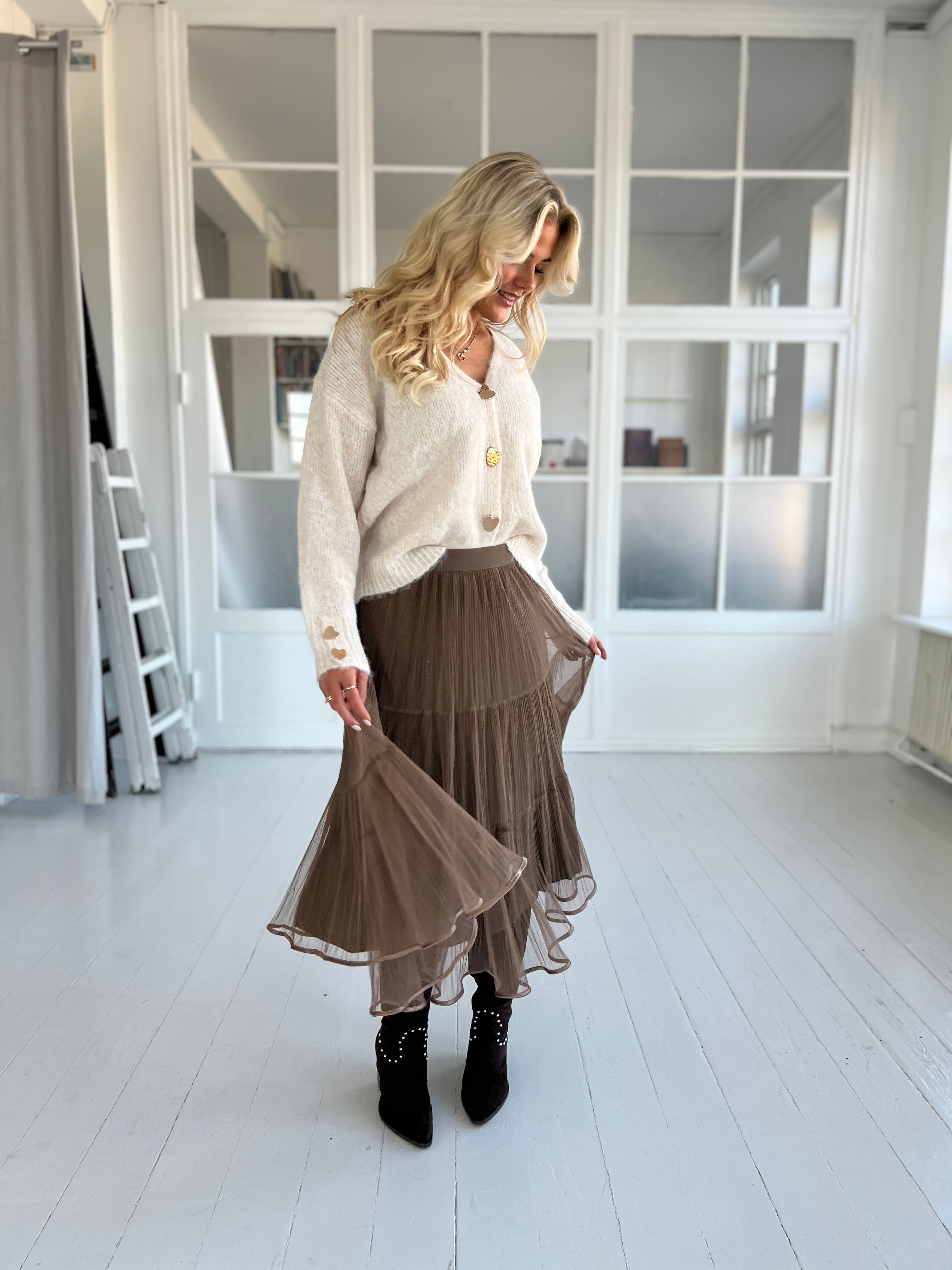 Orice Taupe tulle skirt