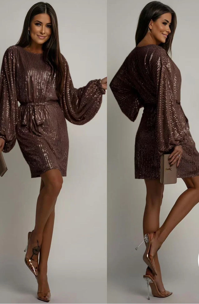 Issy choko glimmer kjole fra webshoppen Aaberg Copenhagen