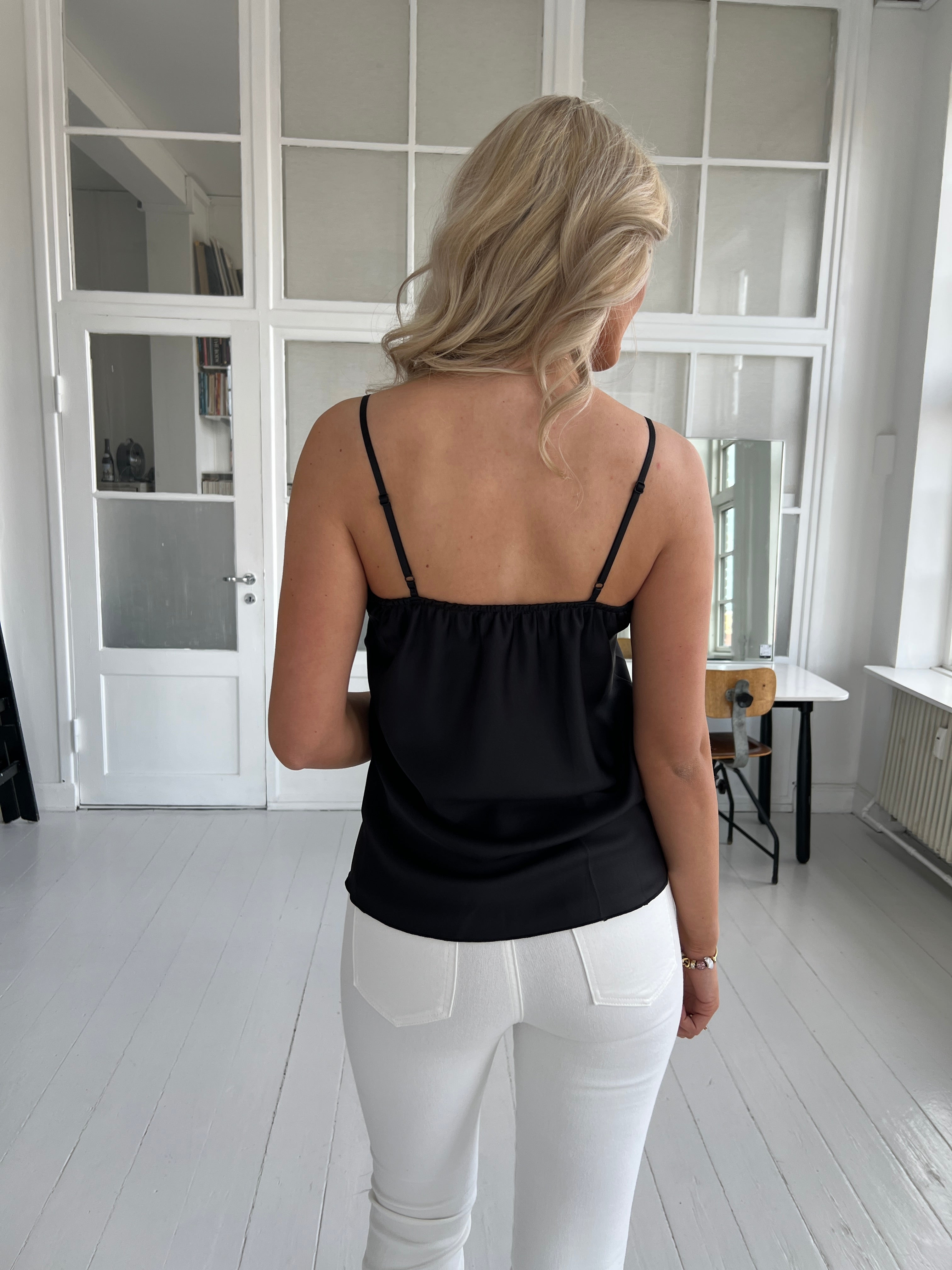 Estee Black satin top