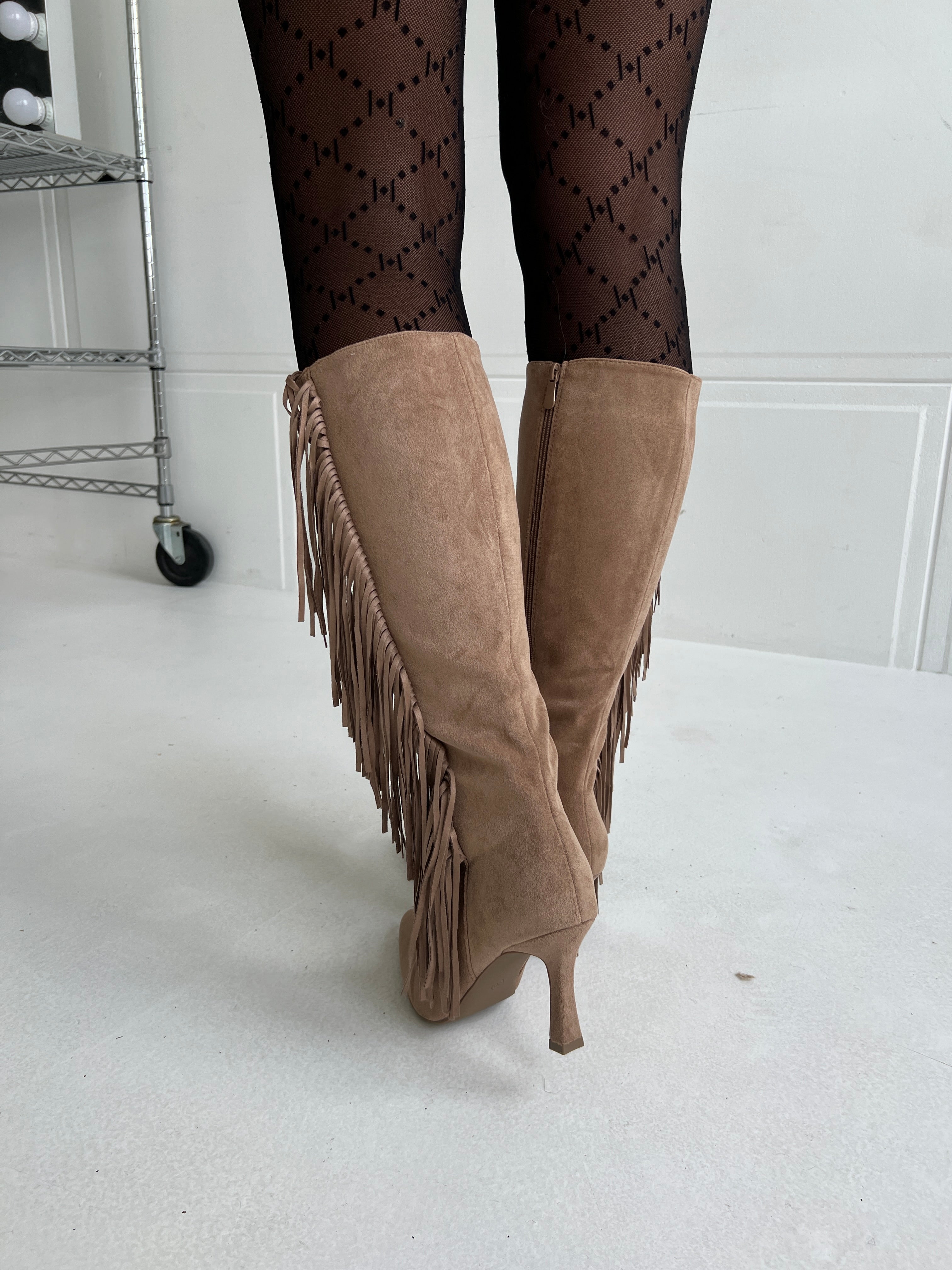 Erynn Beige fringe boot
