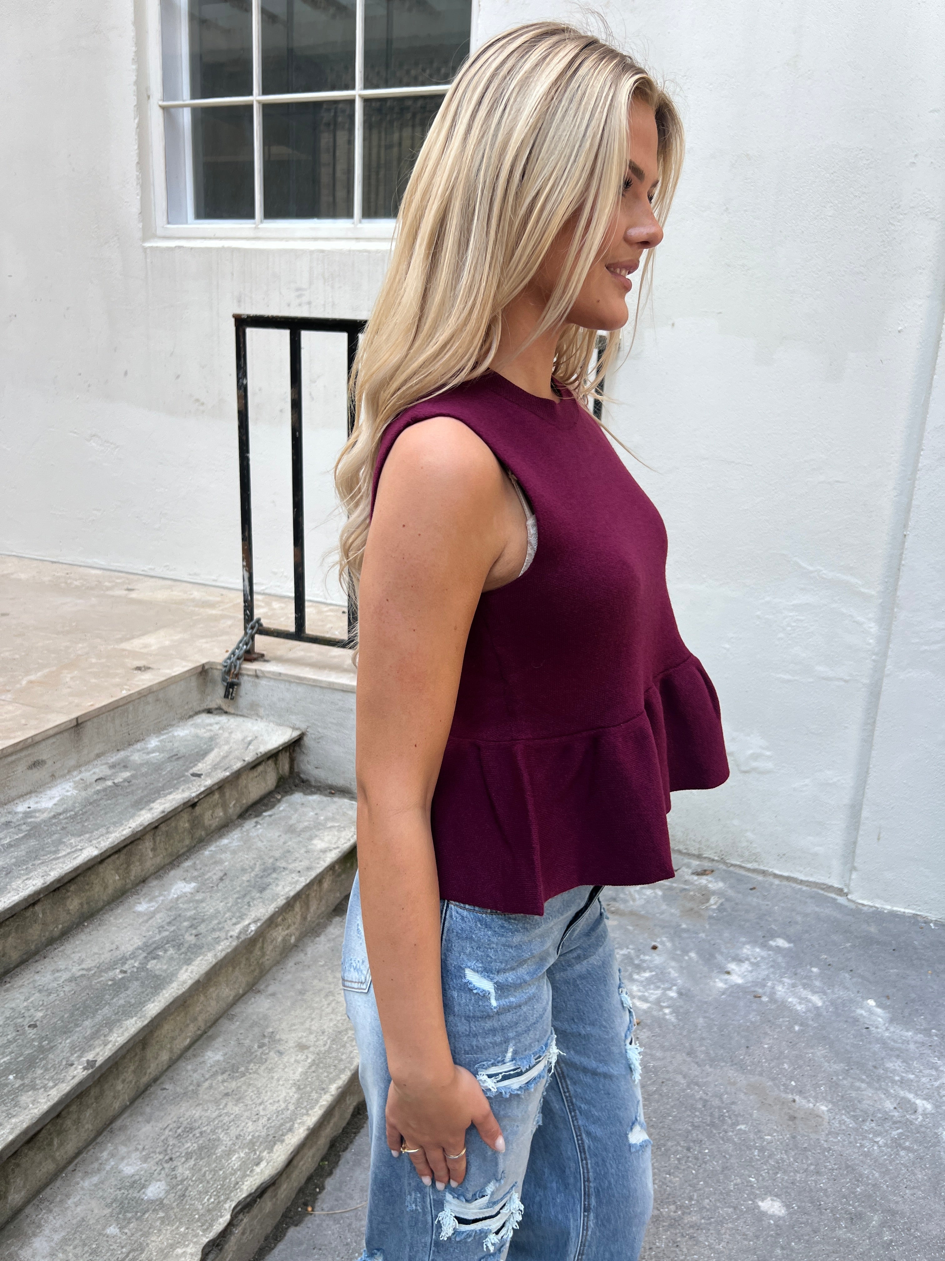 Kilky bordeaux wave top fra webshoppen Aaberg Copenhagen