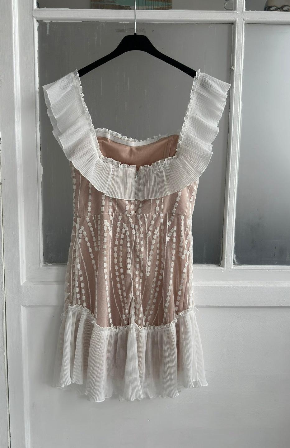 Lily McBee white nude dress