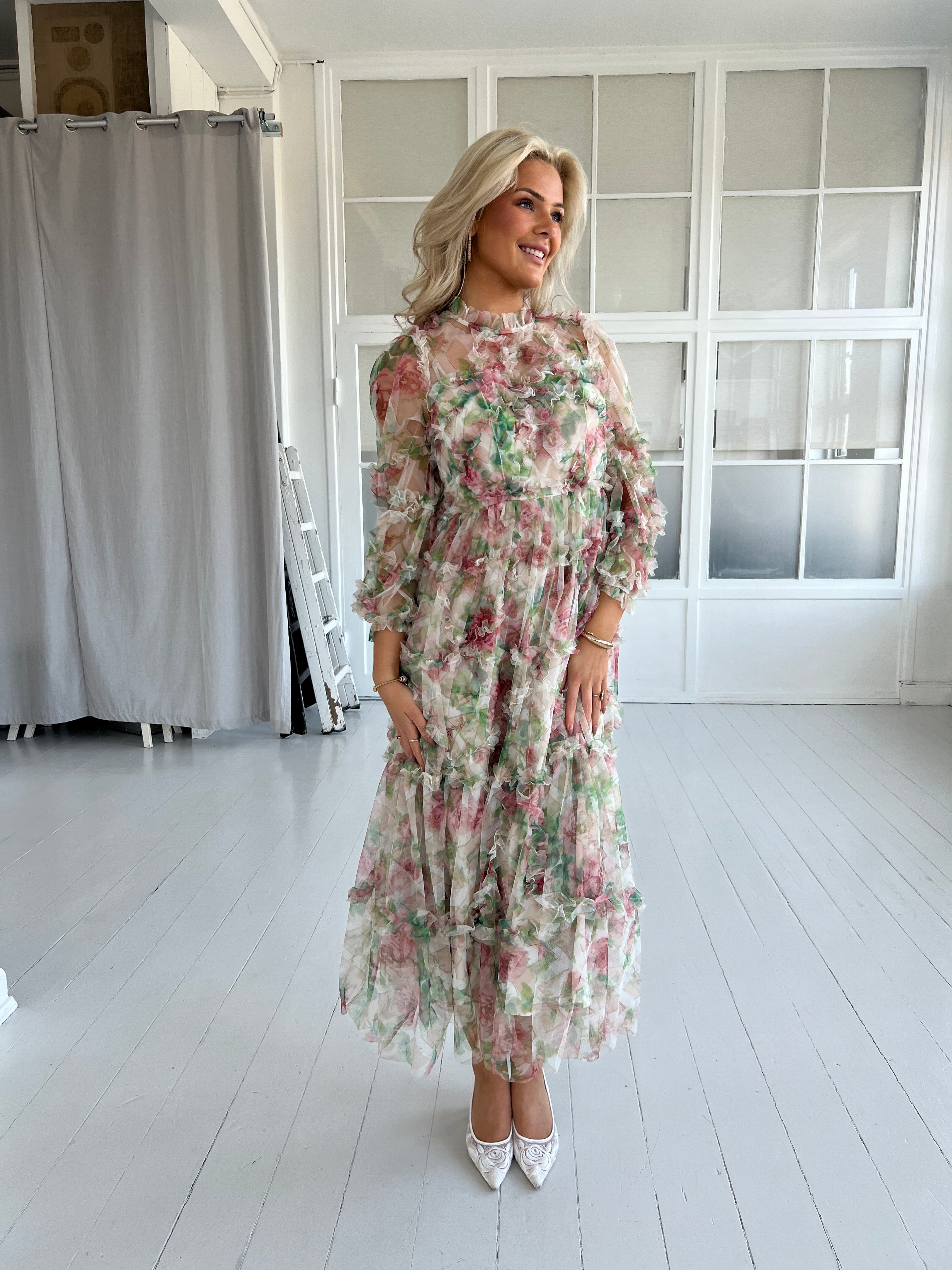 Flam beige flower dress