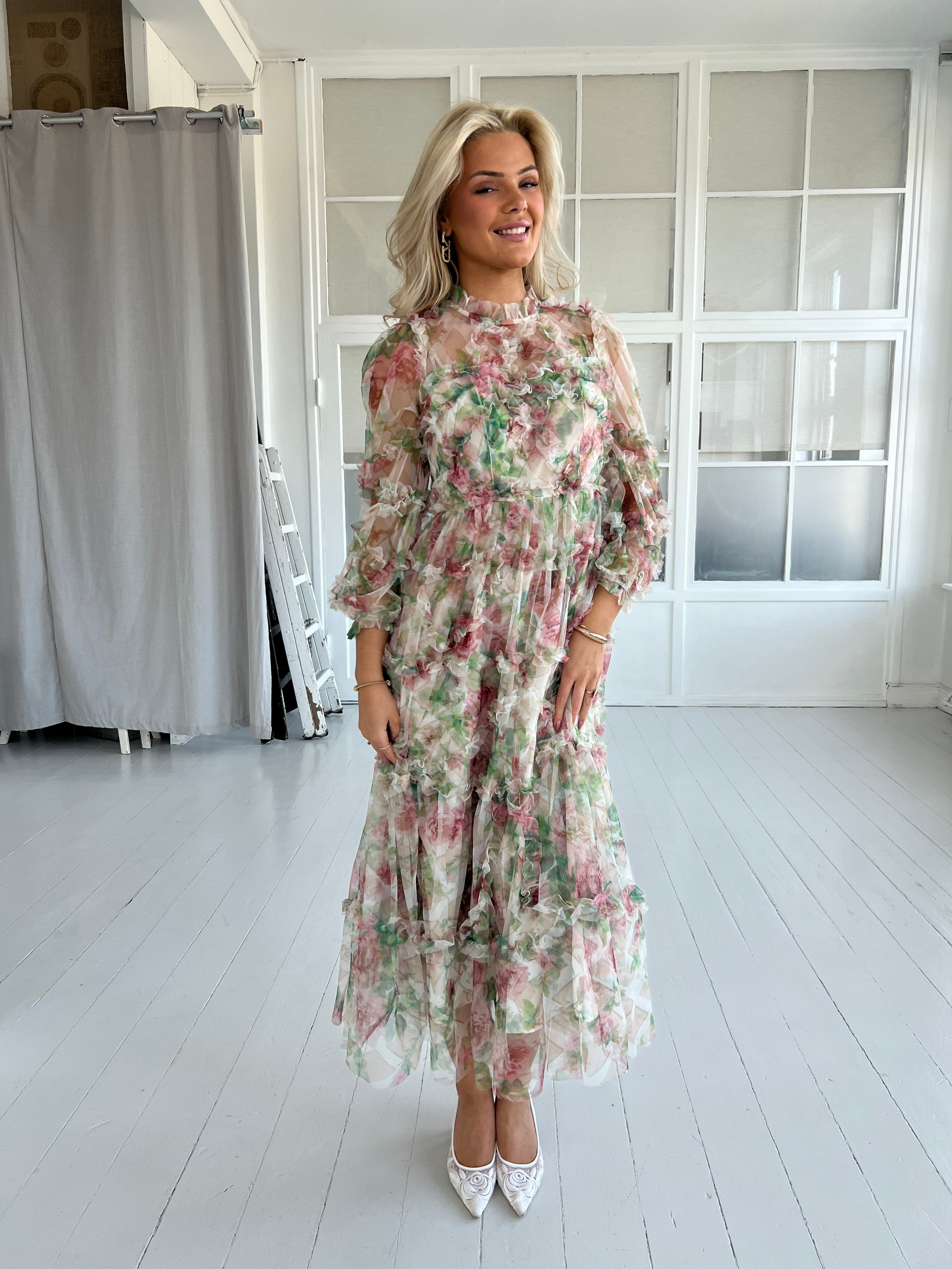 Flam beige flower dress