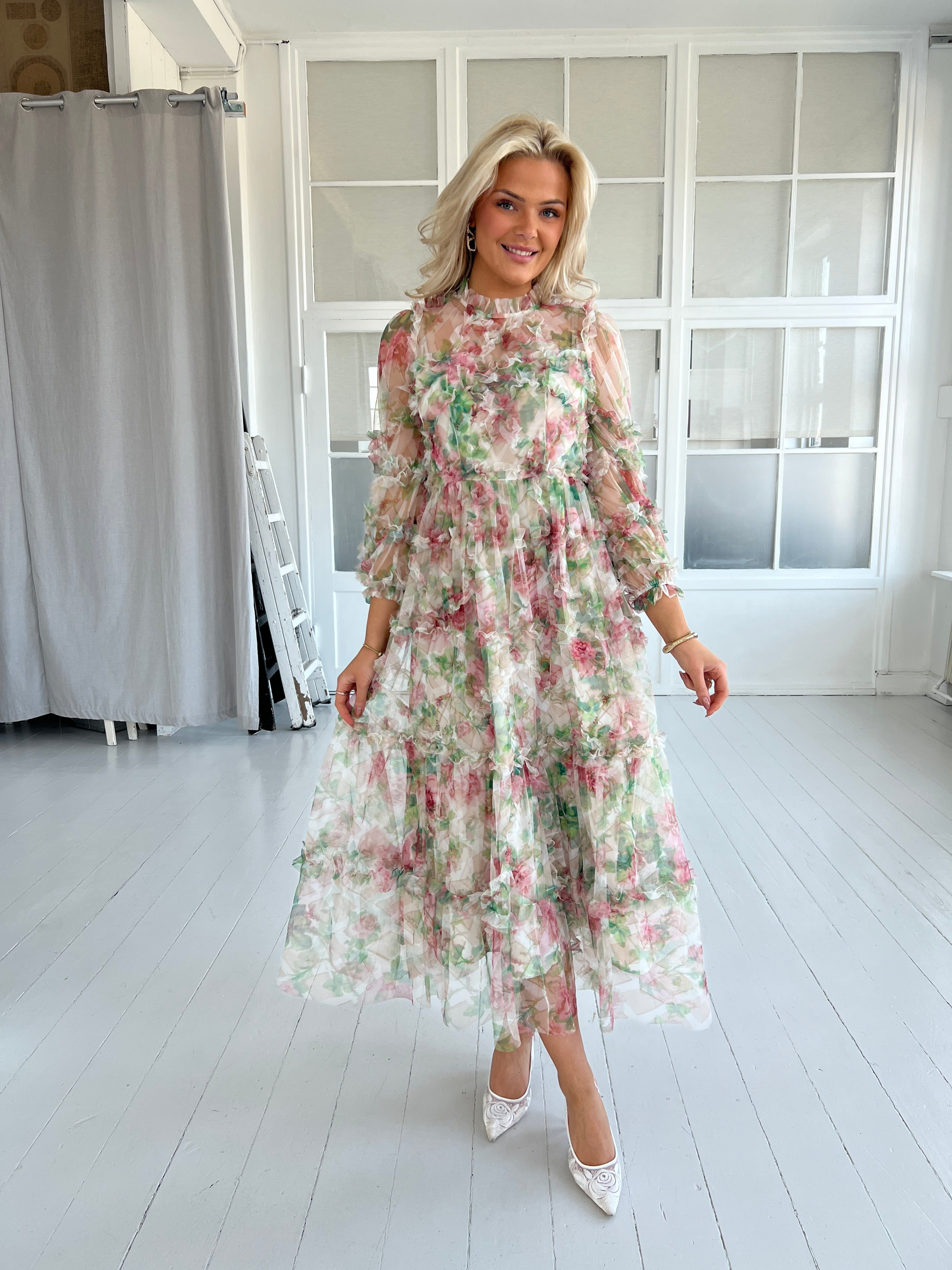 Flam beige flower dress