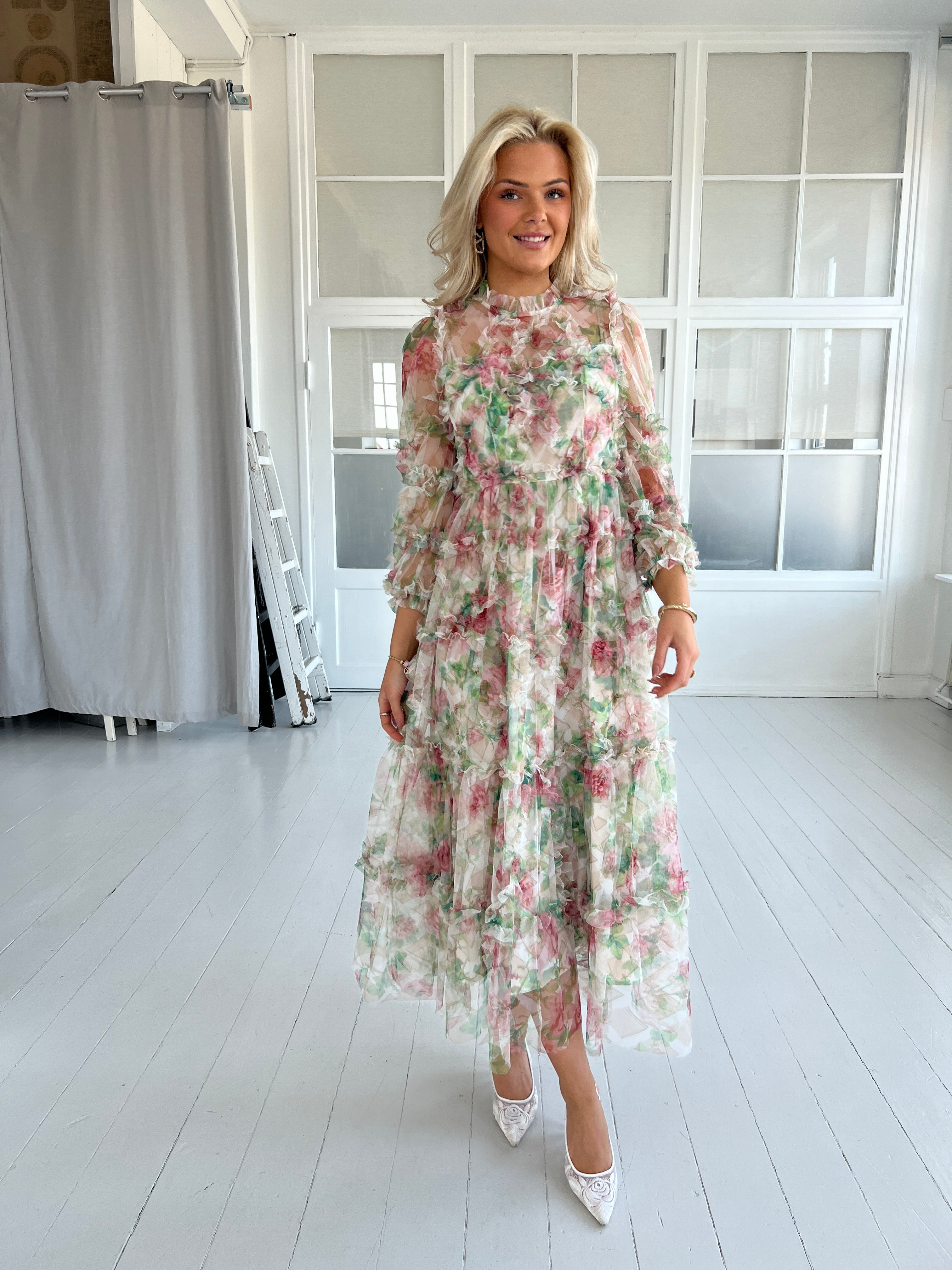 Flam beige flower dress