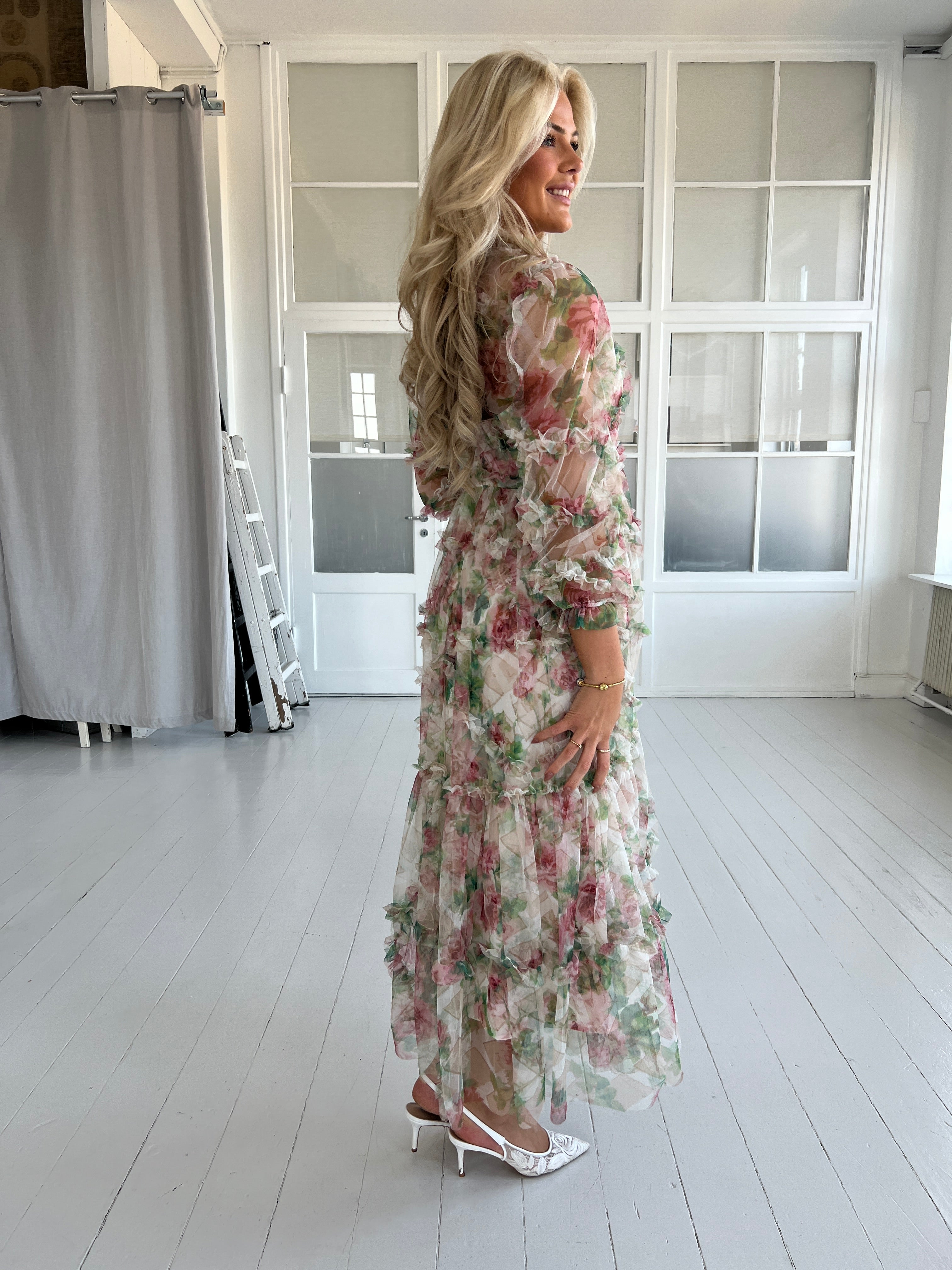 Flam beige flower dress