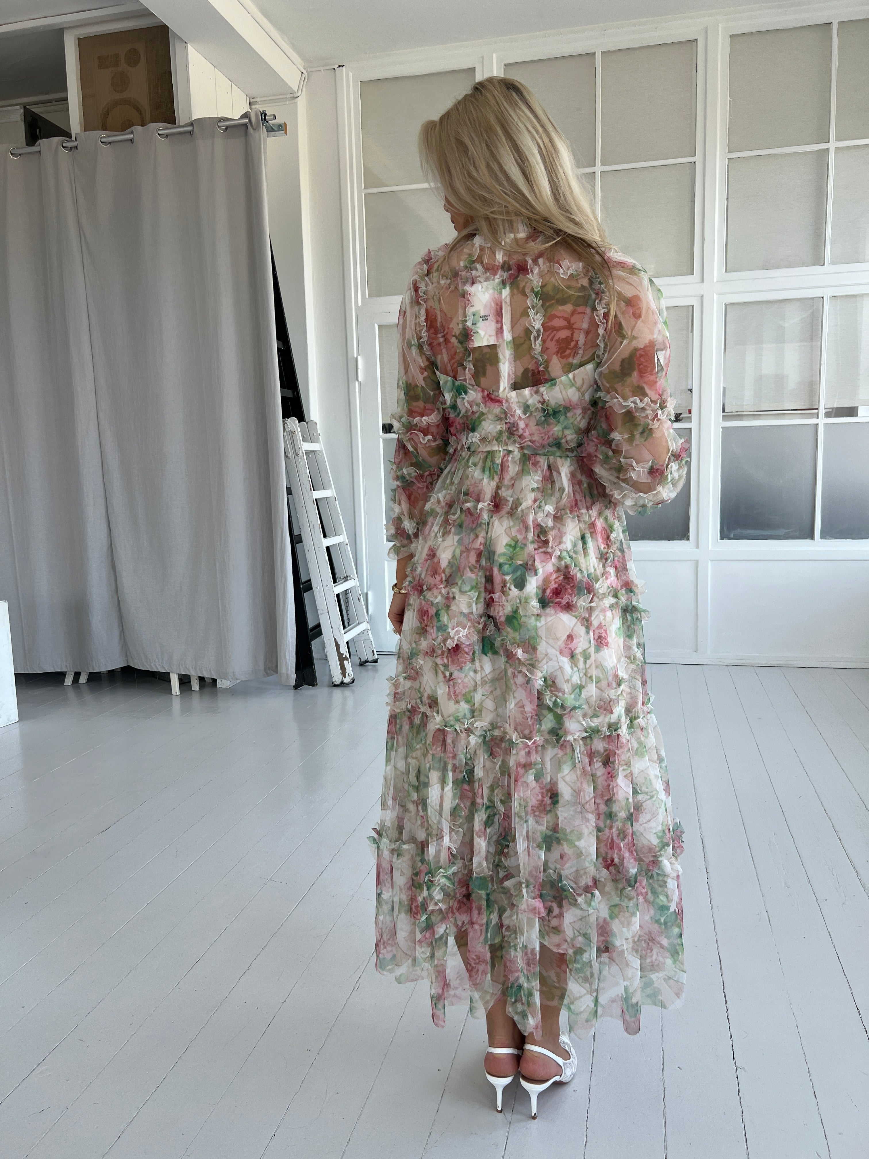 Flam beige flower dress