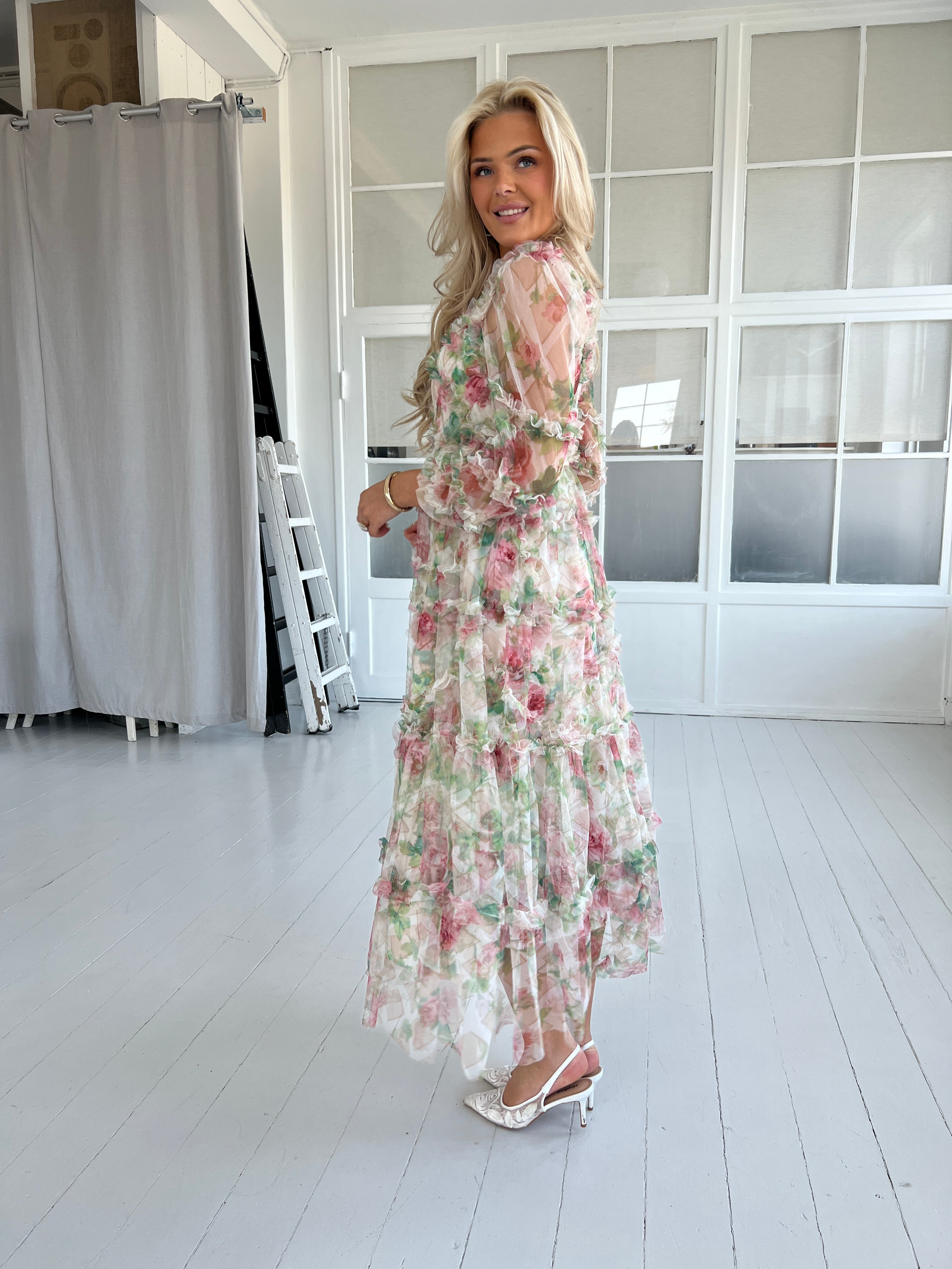 Flam beige flower dress