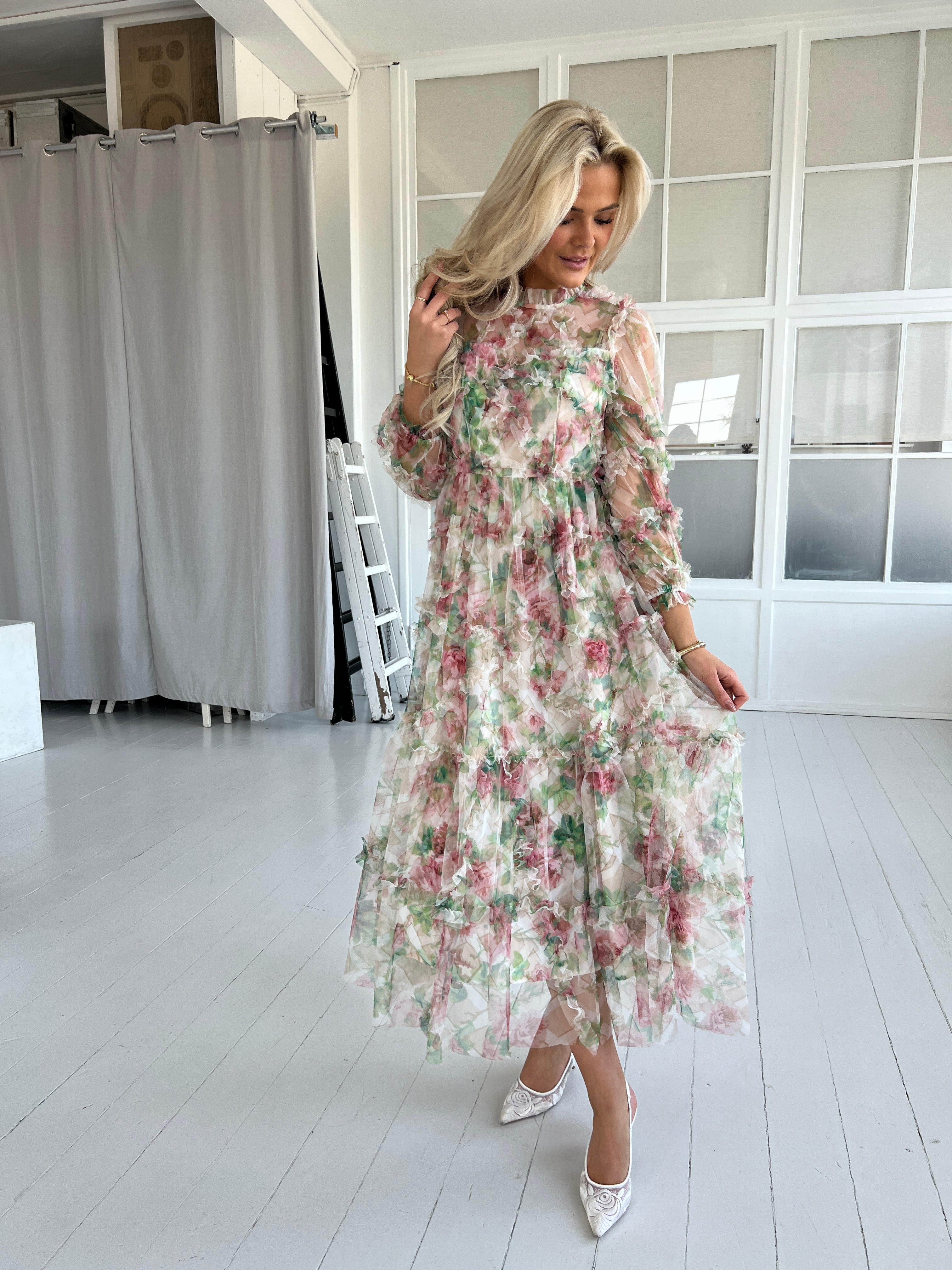 Flam beige flower dress