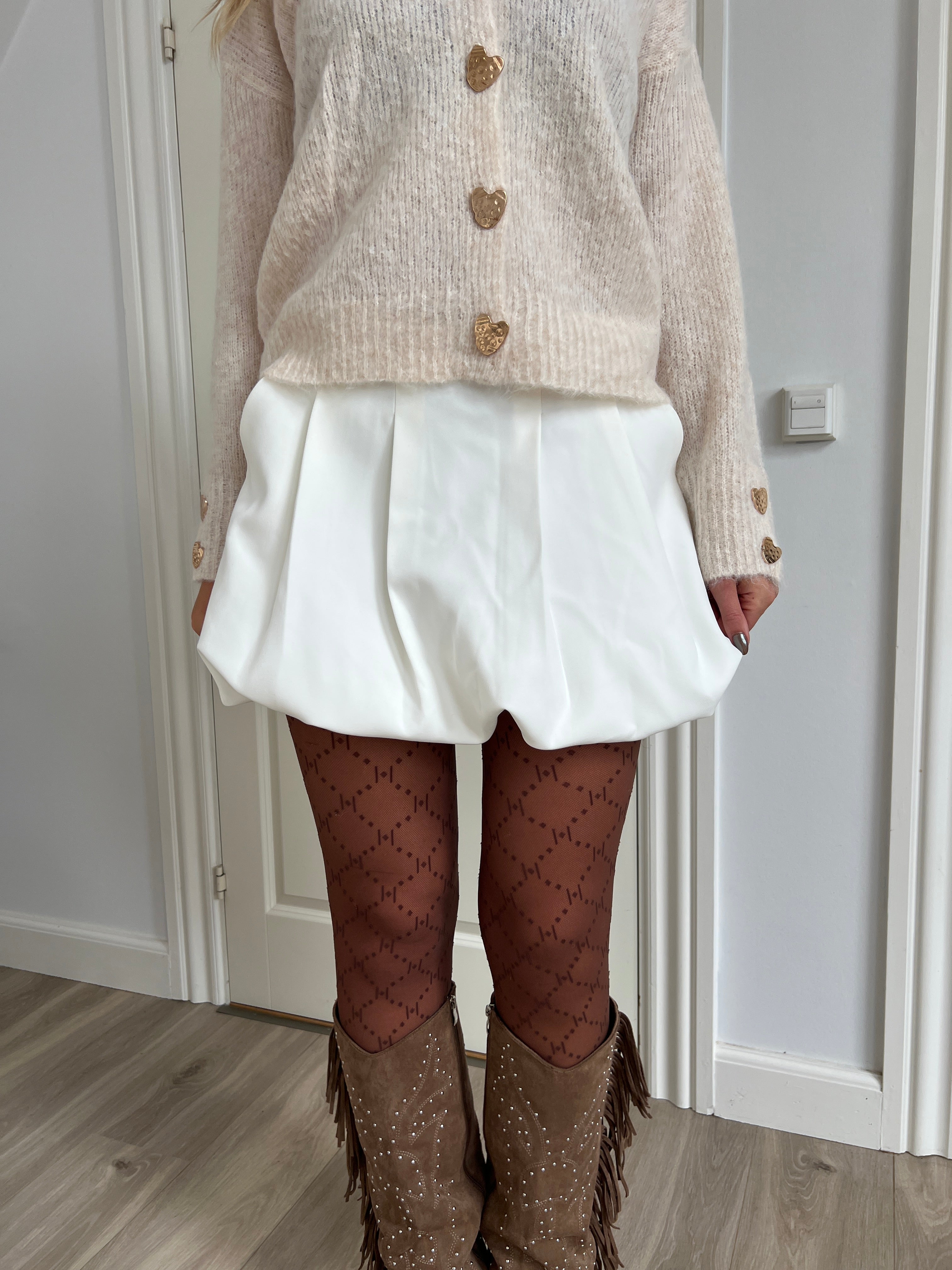 Elli white balloon skirt white - Åberg Copenhagen