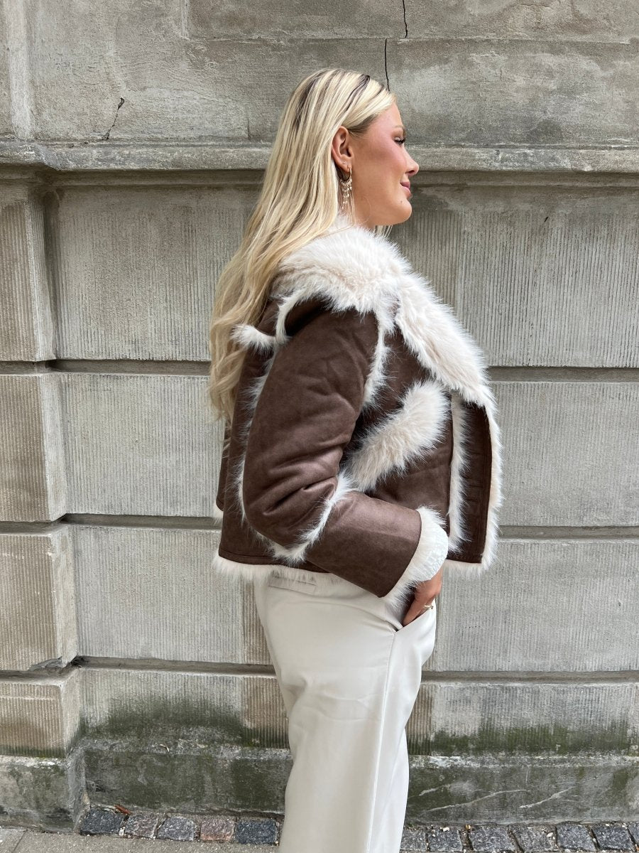Azaka brown fake fur jacket - Aaberg DK