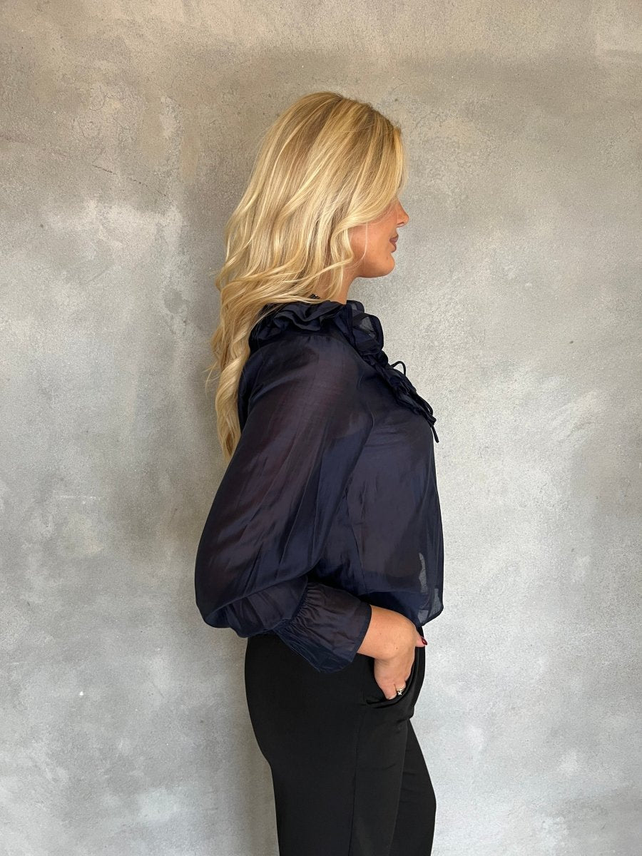 Continue - Bluse - Jody L/S - Navy blue - Aaberg DK