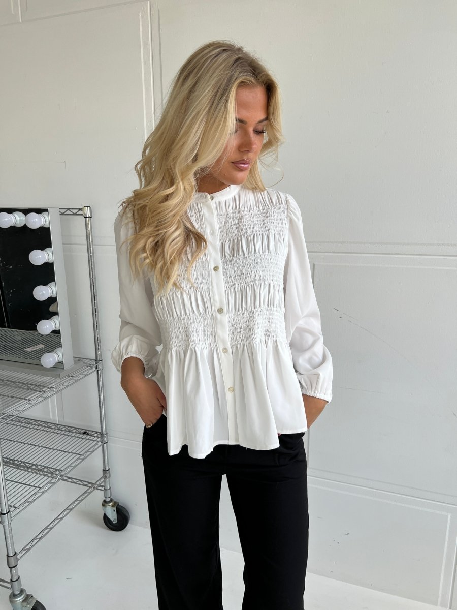 Continue skjorte - chloe smock white - Aaberg DK